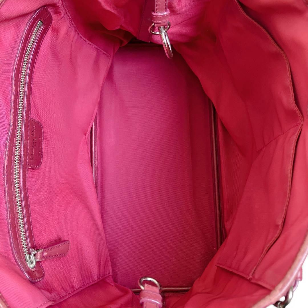 Dior Dior - Cannage Pink Leather Handbag Tote Metal Logo Size ONE SIZE - 4 Thumbnail