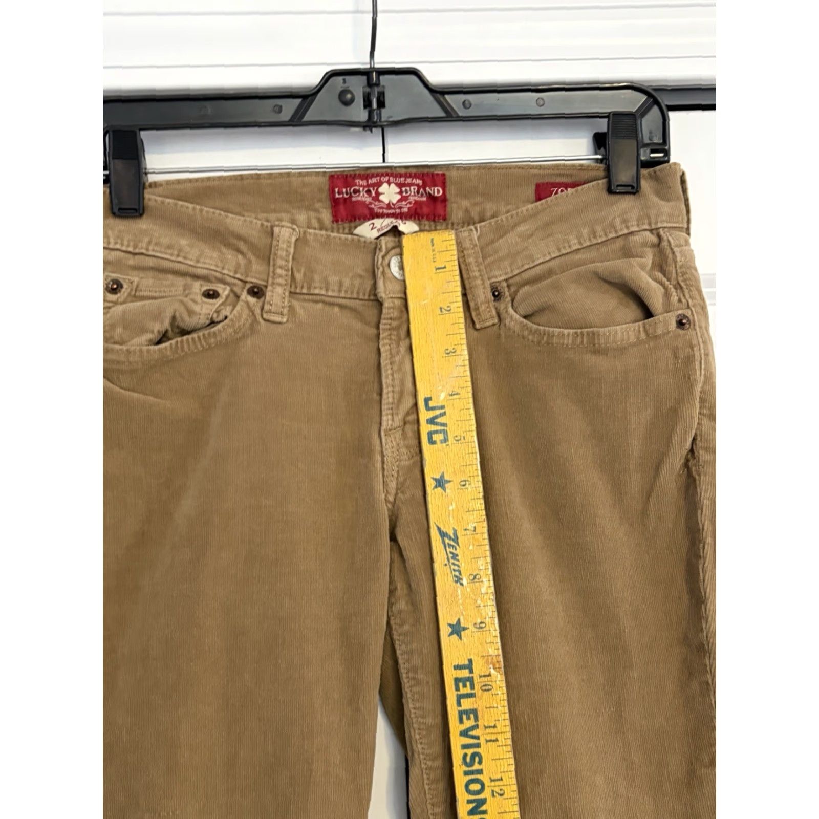 Lucky Brand Lucky Brand Women's Zeo Skinny Corduroy Jeans 5-Pocket Button Zip Green size 2/26 Regular Adult Womens Size ONE SIZE - 5 Thumbnail