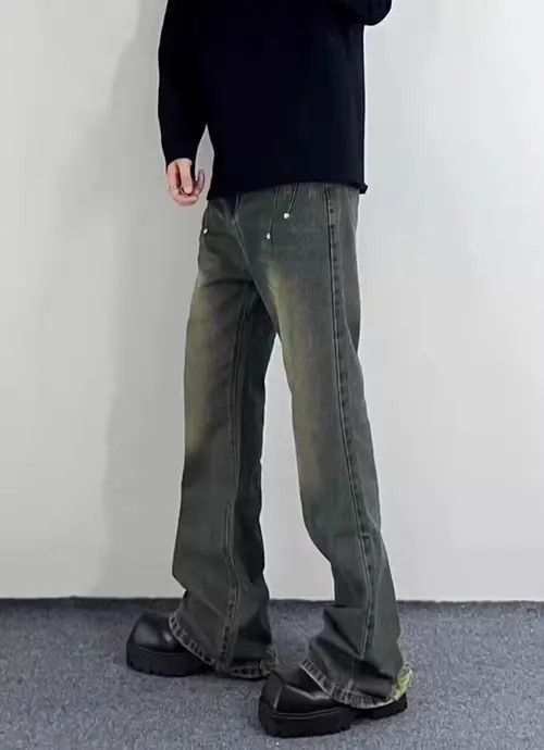 Japanese Brand × Jean Vintage distressed studded wide-leg jeans Size US 34 / EU 50 - 4 Thumbnail