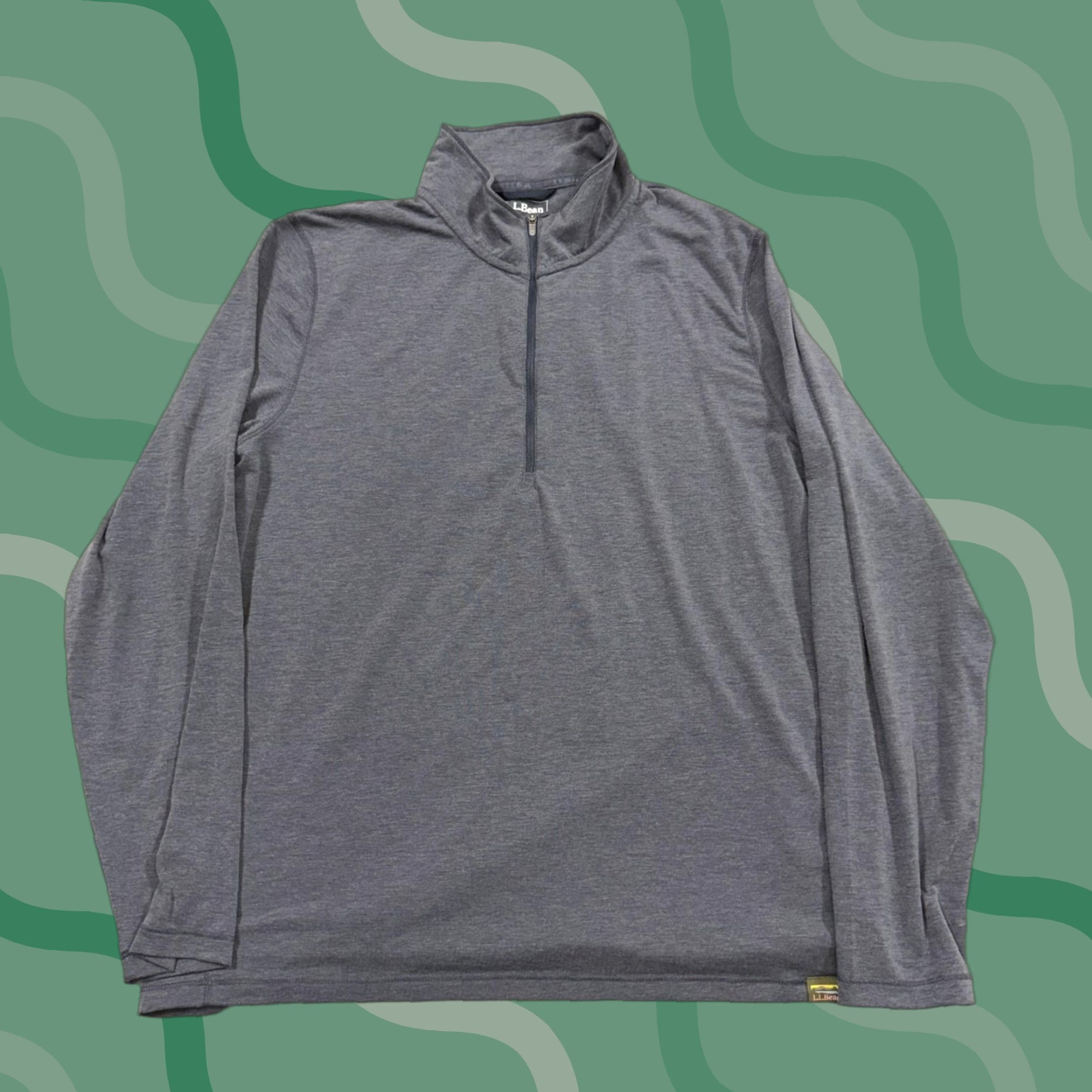 Vintage L.L. Bean Pullover Mens Large Gray 1/4 Zip Long Sleeve Performance Stretch Top Size US L / EU 52-54 / 3 - 1 Thumbnail