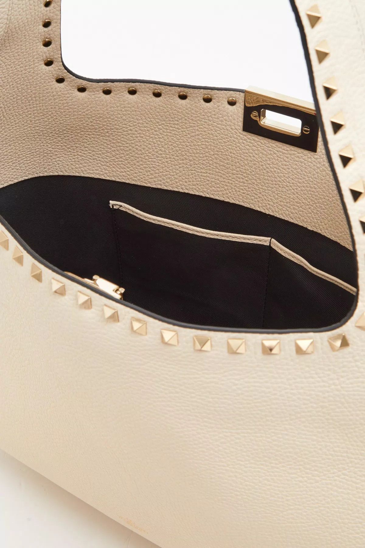 Valentino o1s1wg110426 Size: OS / Rockstud Small Hobo Bag Light Ivory Size ONE SIZE - 3 Thumbnail
