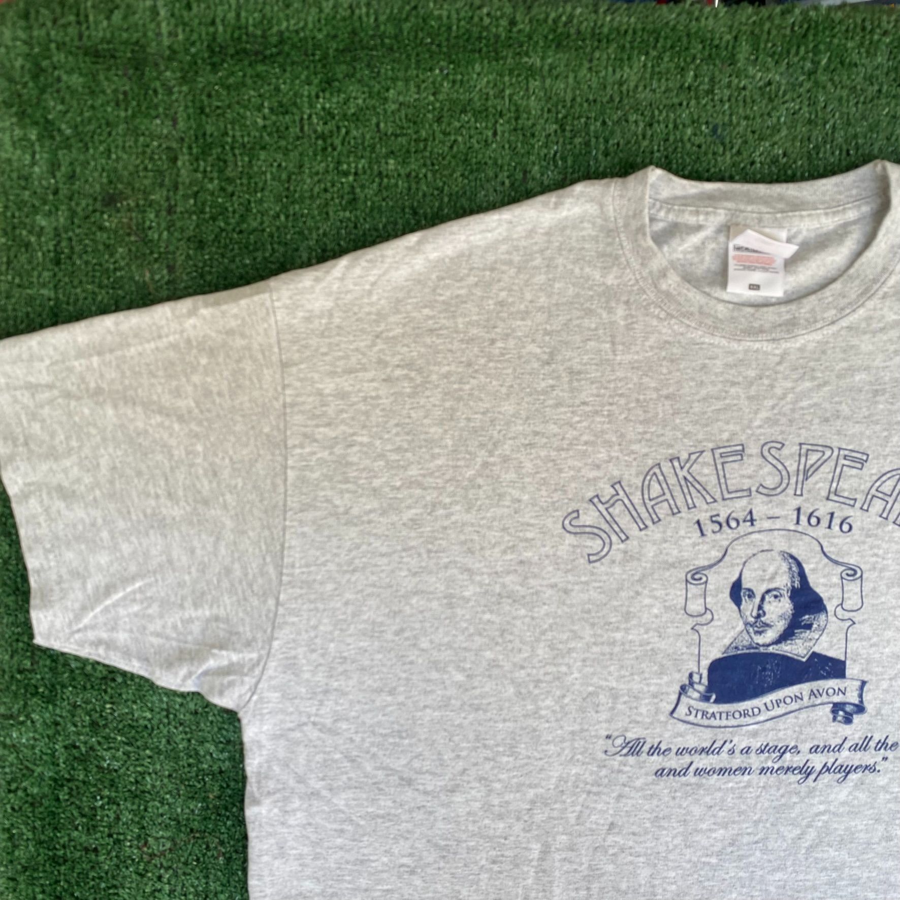 Fruit Of The Loom Vintage Y2K William Shakespeare Shirt Poetry Art History Tee Size US XXL / EU 58 / 5 - 2 Thumbnail