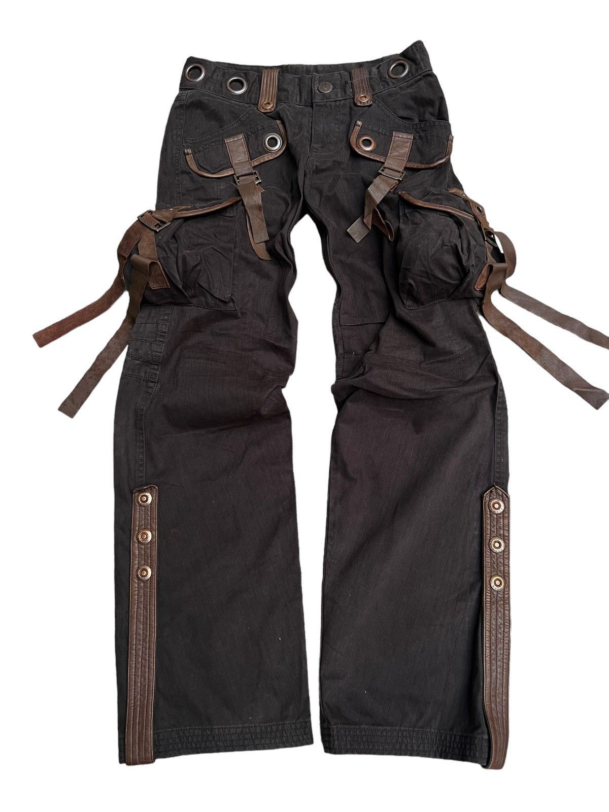 Julius Black Gas Mask Denim Cargo Pants