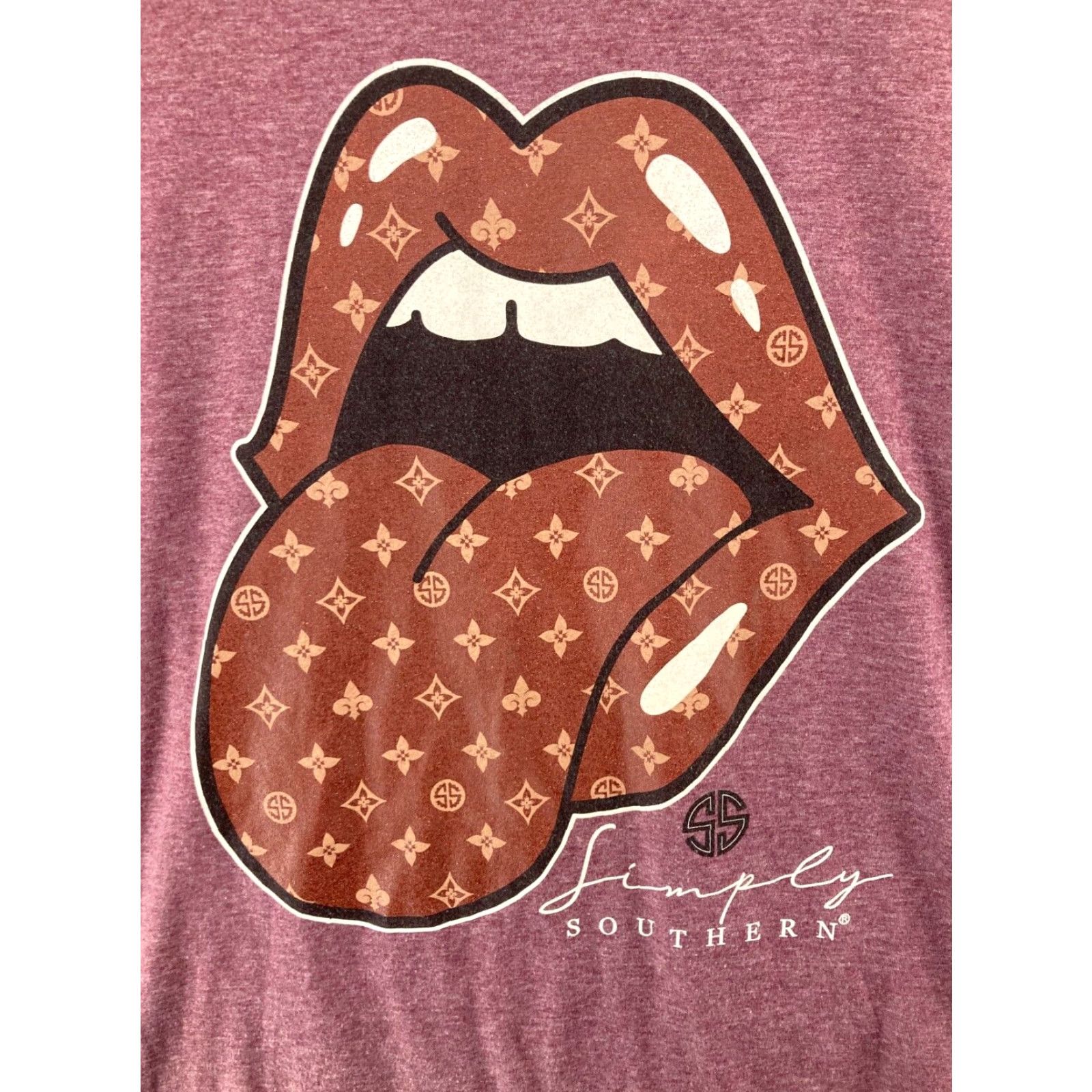 Logo 7 Simply Southern TShirt Womens Medium Red Kiss Logo Size M / US 6-8 / IT 42-44 - 2 Thumbnail