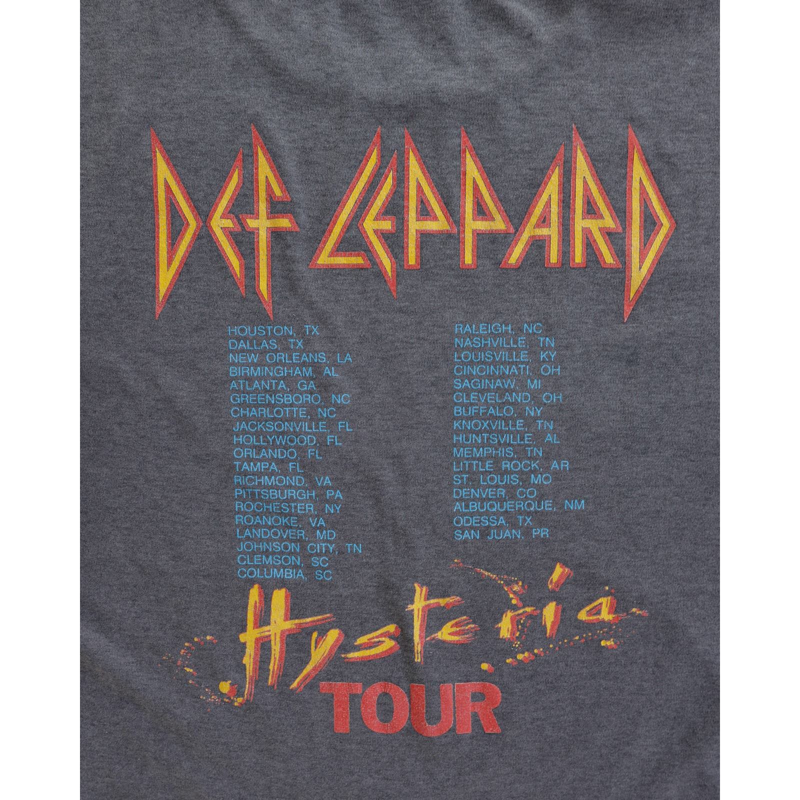 Band Tees Vintage 80s Def Leppard Hysteria Tour Faded Black Tee - L Size US L / EU 52-54 / 3 - 5 Thumbnail