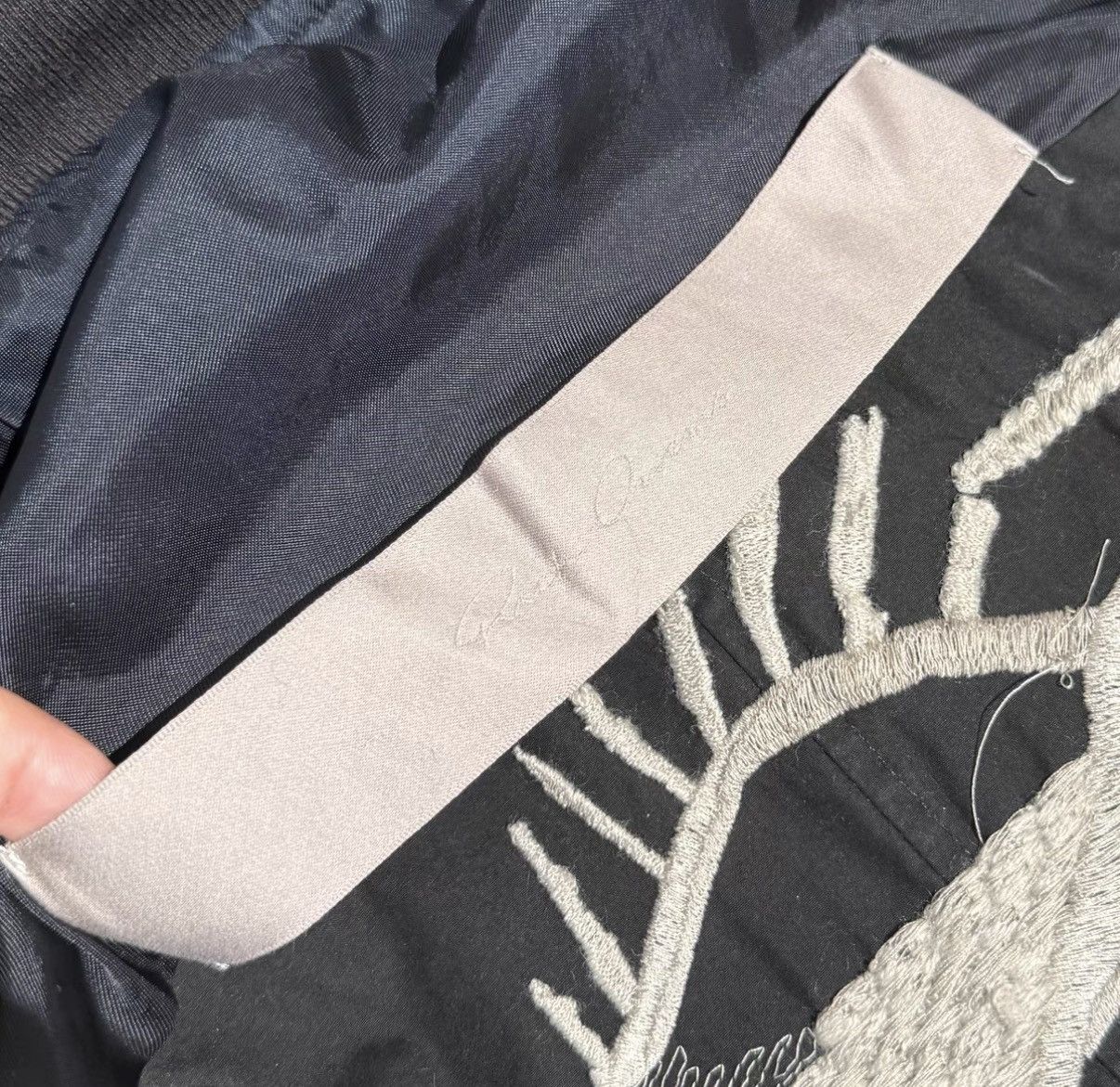 Rick Owens Rick Owens Waxed Finish "Ghost Face" Embroidered MA-1 Jacket Size US M / EU 48-50 / 2 - 4 Thumbnail