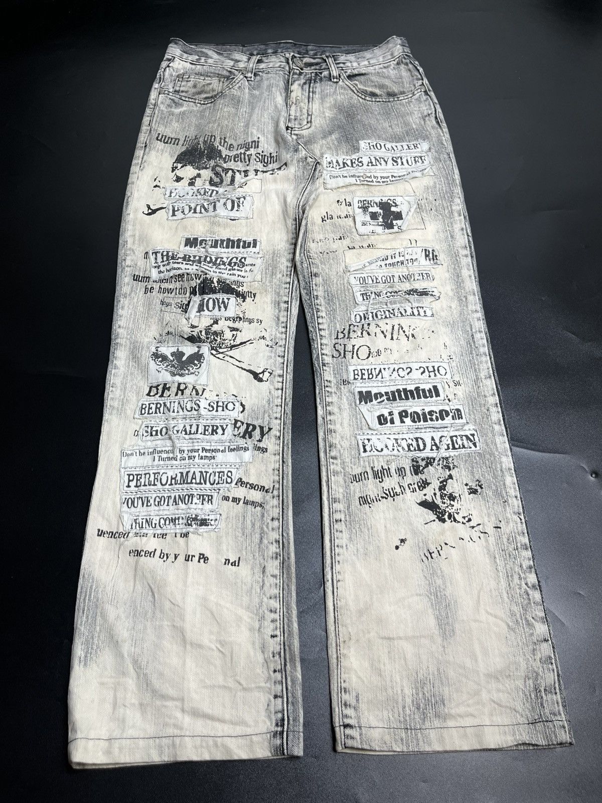 If Six Was Nine × Japanese Brand × Le Grande Bleu (L.G.B.) Japanese Bernings Sho Poem skulls punk Size US 31 - 5 Thumbnail