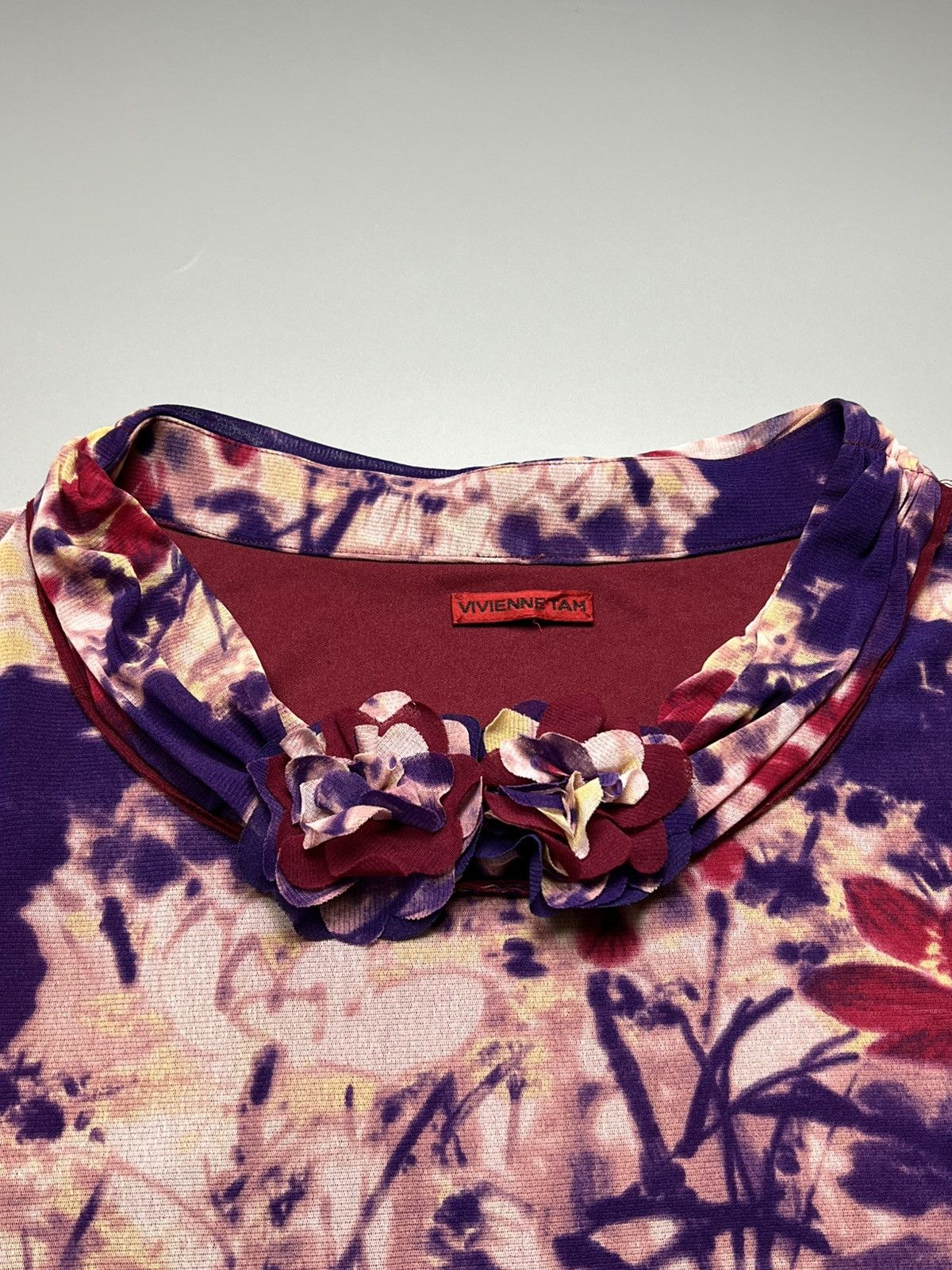 Vintage × Vivienne Tam Vivienne Tam - Fall 2007 Blossom Flower Mesh - Midi Dress Size ONE SIZE - 9 Thumbnail
