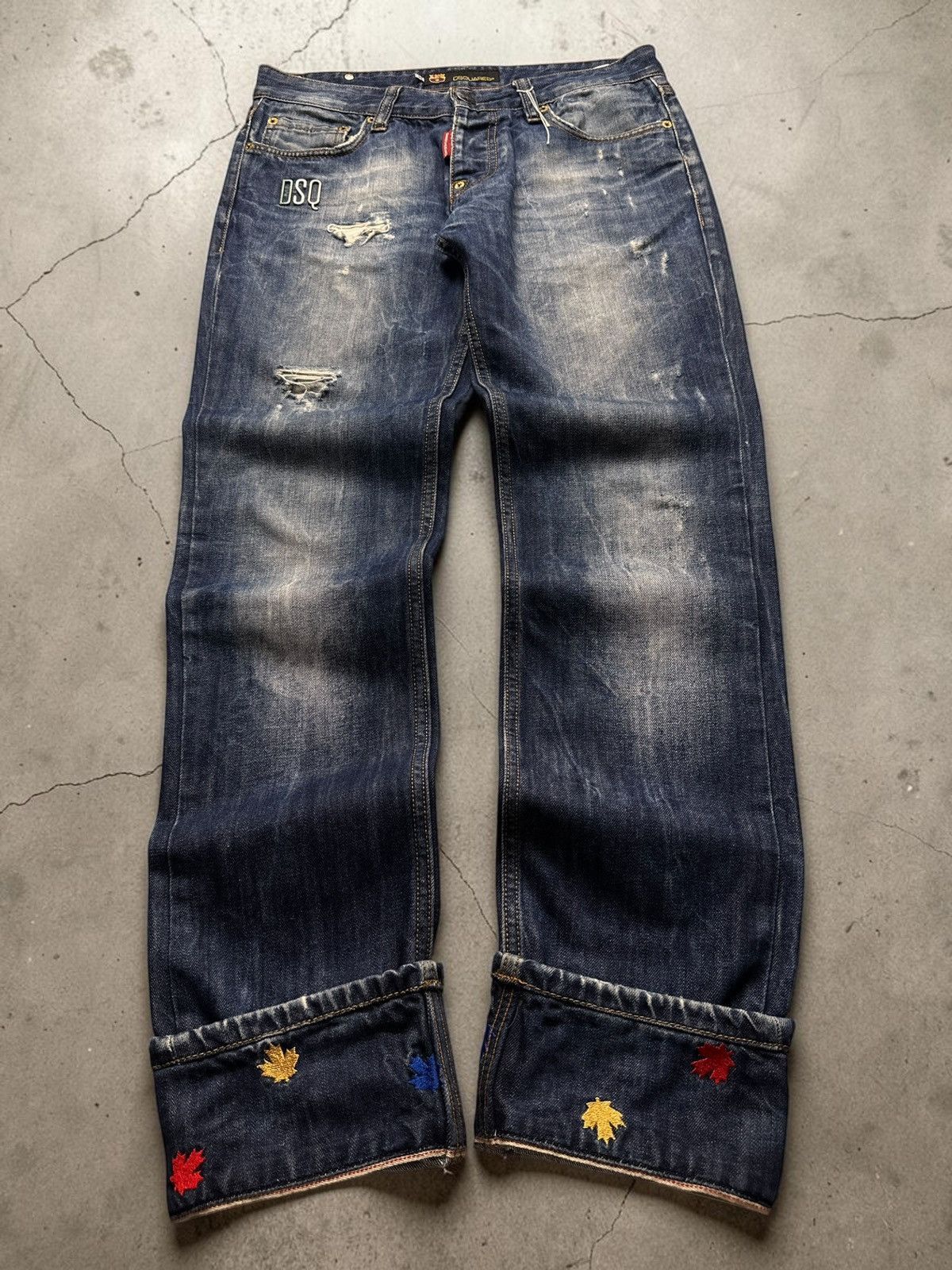 Dsquared2 Archive 00s Dsquared2 x FC Barcelona Distressed Denim 