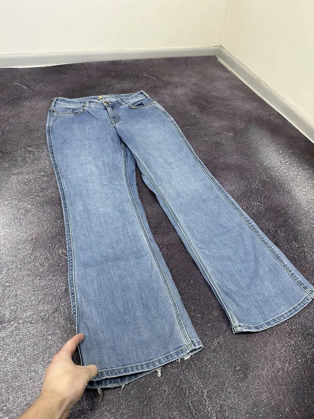 Carhartt Vintage Cahrartt USA Bootcut Light Blue Hype Flared Jeans Size 32" / US 10 / IT 46 - 10 Thumbnail