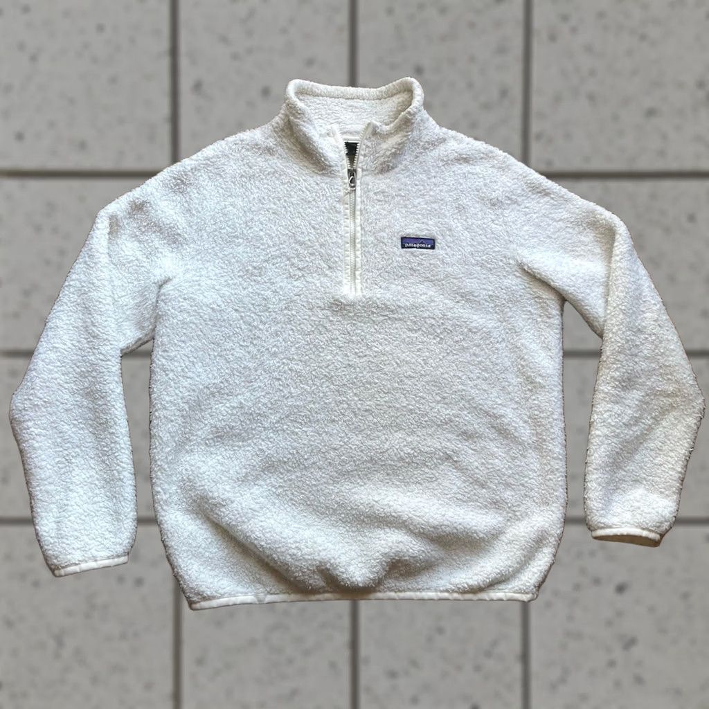 Patagonia Patagonia Fleece Pullover Sweater 1/4 Zip Womens Large White Logo Zipper Mock Neck Regular Size L Size L / US 10 / IT 46 - 1 Thumbnail