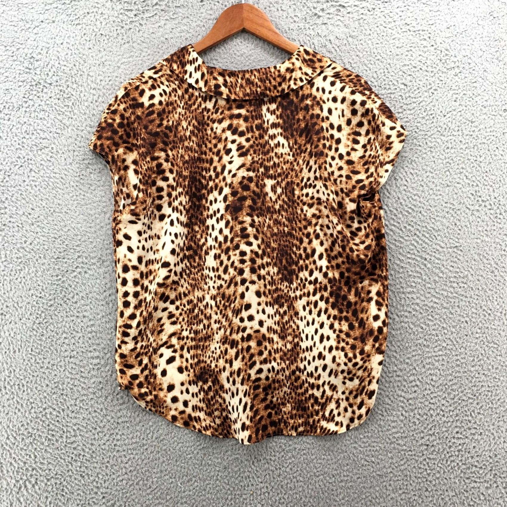 Joe Browns Worthington Button Up Shirt Womens Small Brown Short Cap Sleeve Animal Print NEW Size S / US 4 / IT 40 - 7 Thumbnail