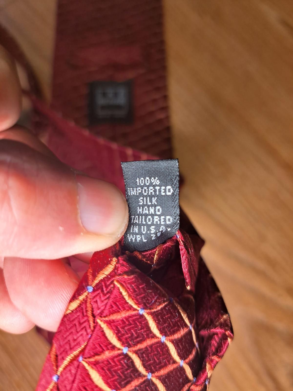 Ike Behar Ike Behar 100% Silk Tie Red Herringbone Handmade in USA Size ONE SIZE - 4 Thumbnail