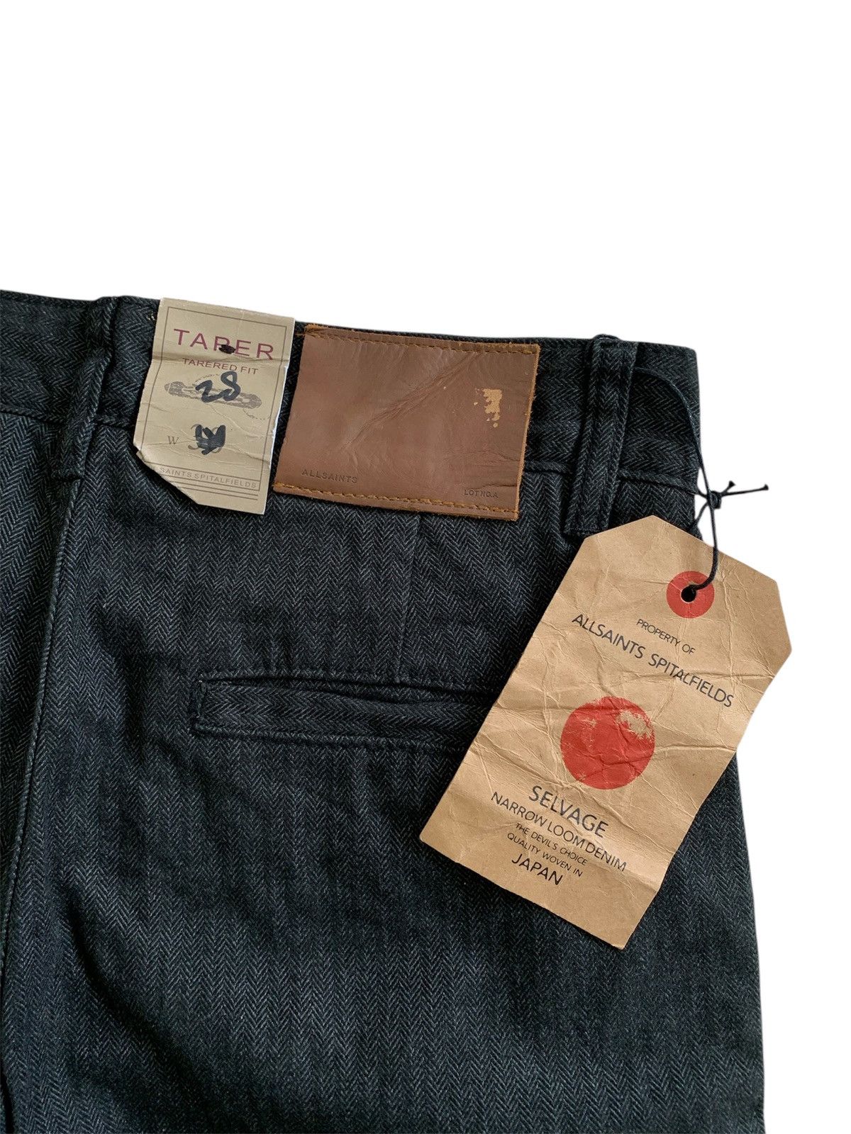 Allsaints Allsaints Salvage Narrow Herringbone Taper Fit Pants Size US 30 / EU 46 - 4 Thumbnail