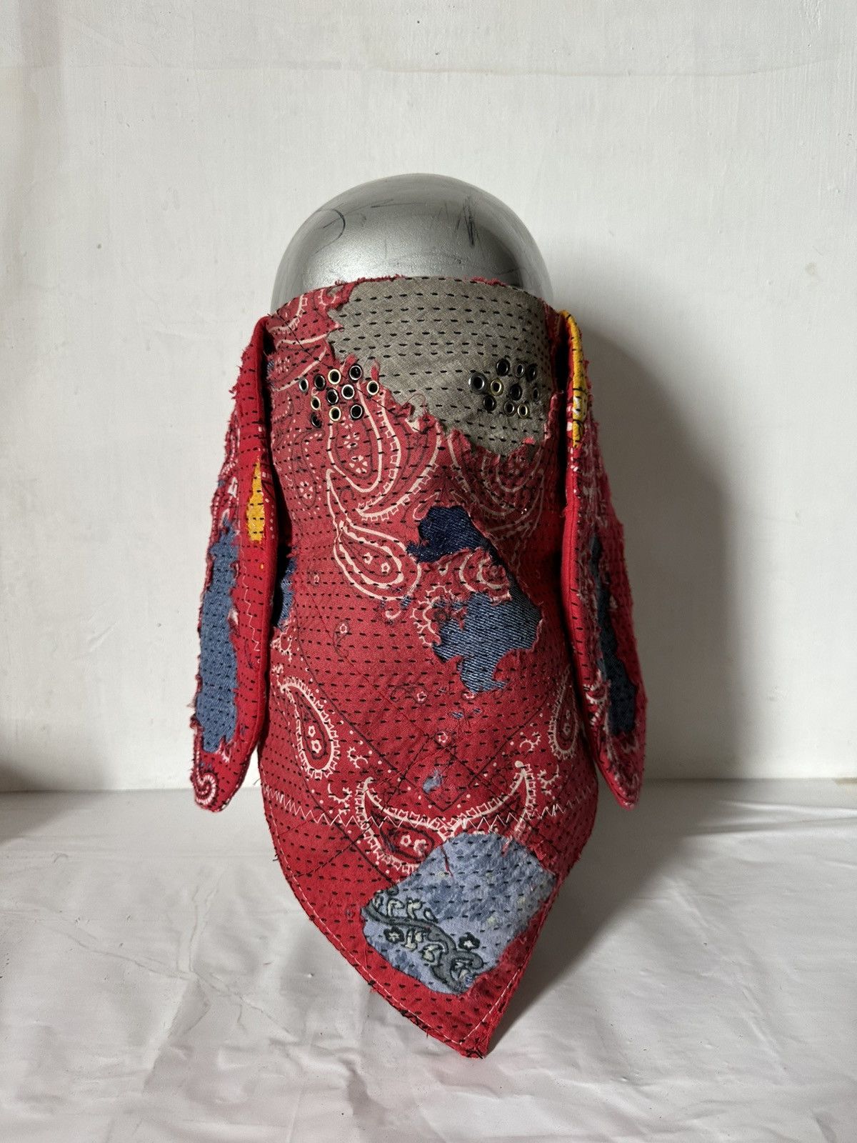 Handmade Custom Made Distressed Boro Paisley Masked Bandana Size ONE SIZE - 1 Thumbnail