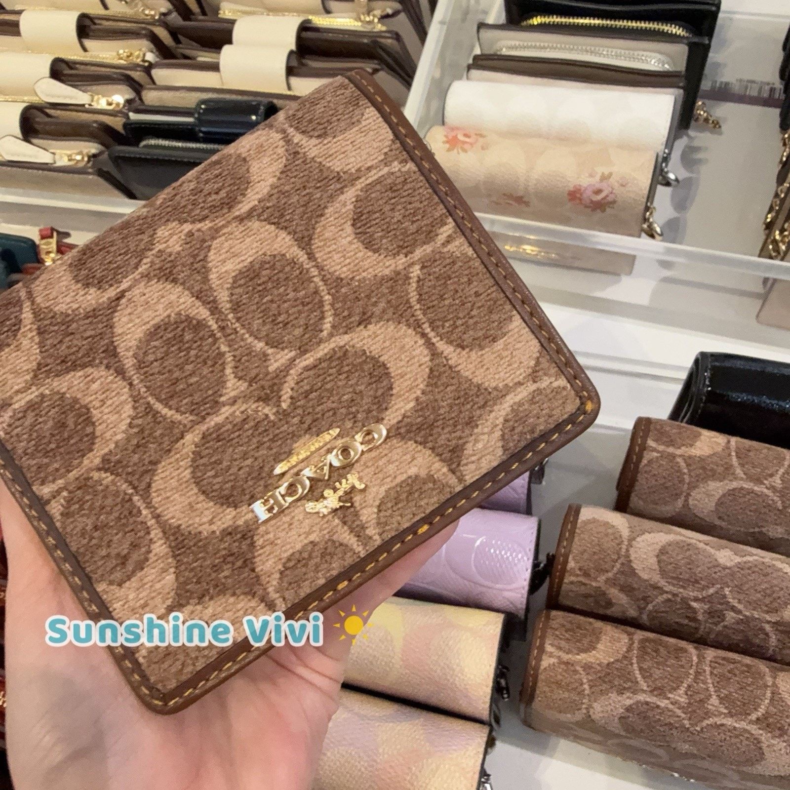 Coach NWT Coach Snap Wallet Chenille CCQ32 Vintage Brown Size ONE SIZE - 3 Thumbnail