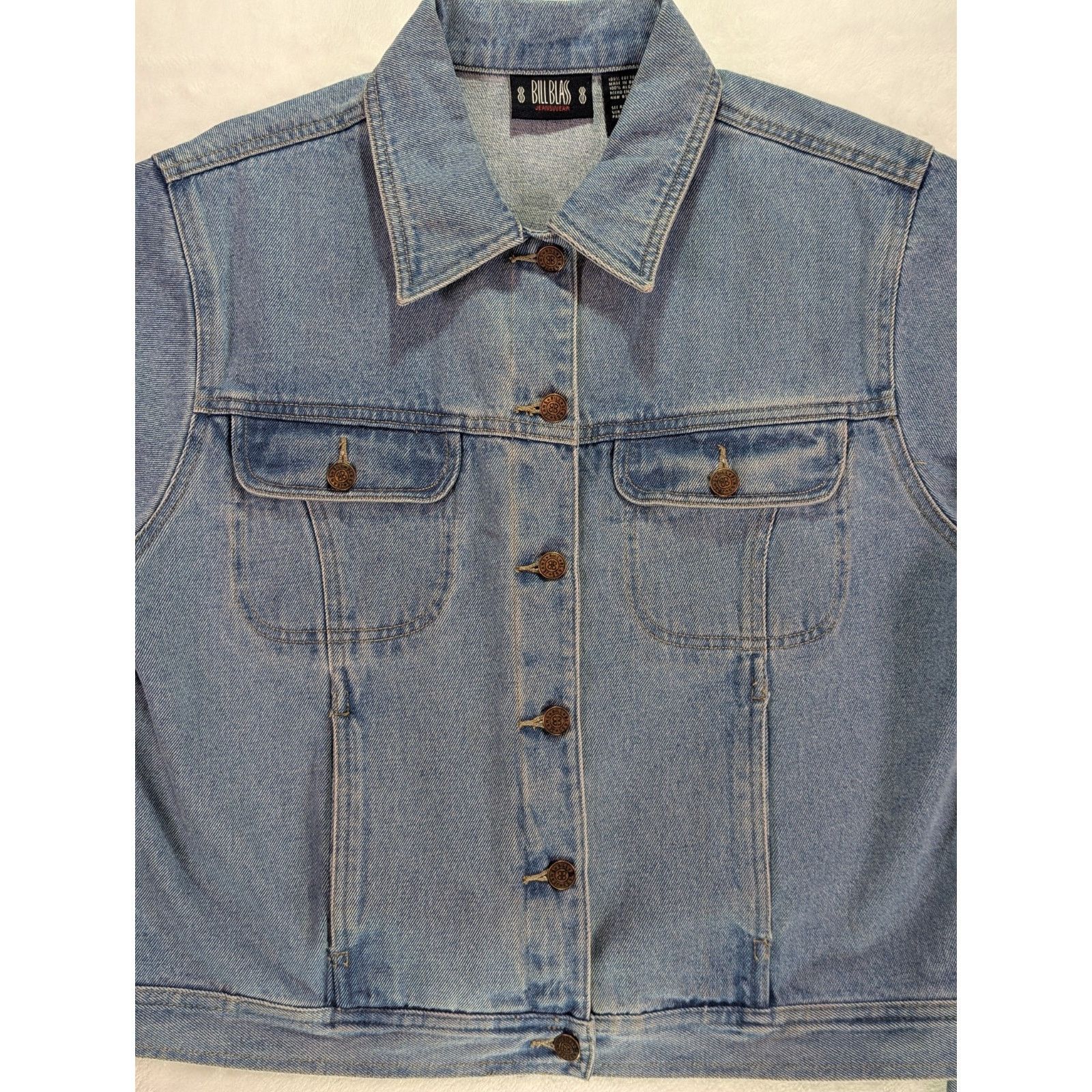 Bill Blass Vintage Bill Blass Denim Jacket L Blue 100% Cotton Jean Size L / US 10 / IT 46 - 2 Thumbnail