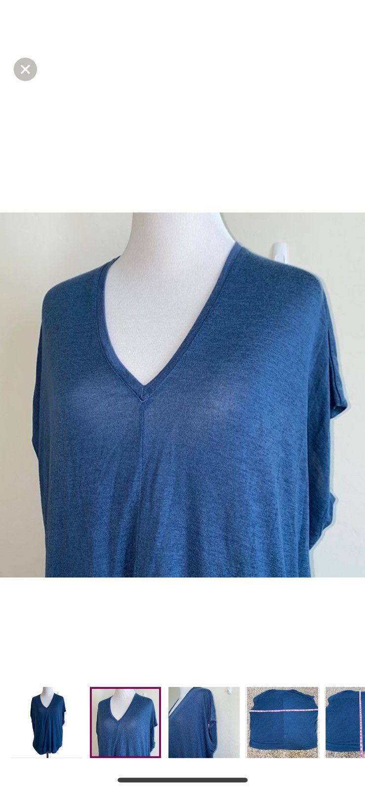 Vince Vince small blue v neck tee Size S / US 4 / IT 40 - 5 Thumbnail
