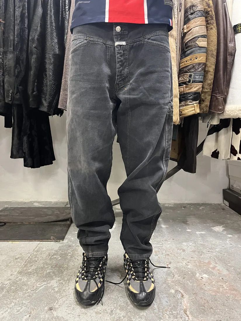 Marithe + Francois Girbaud × Vintage AW1987 Closed Stone Washed Denim Grey Pants Size US 34 / EU 50 - 2 Thumbnail