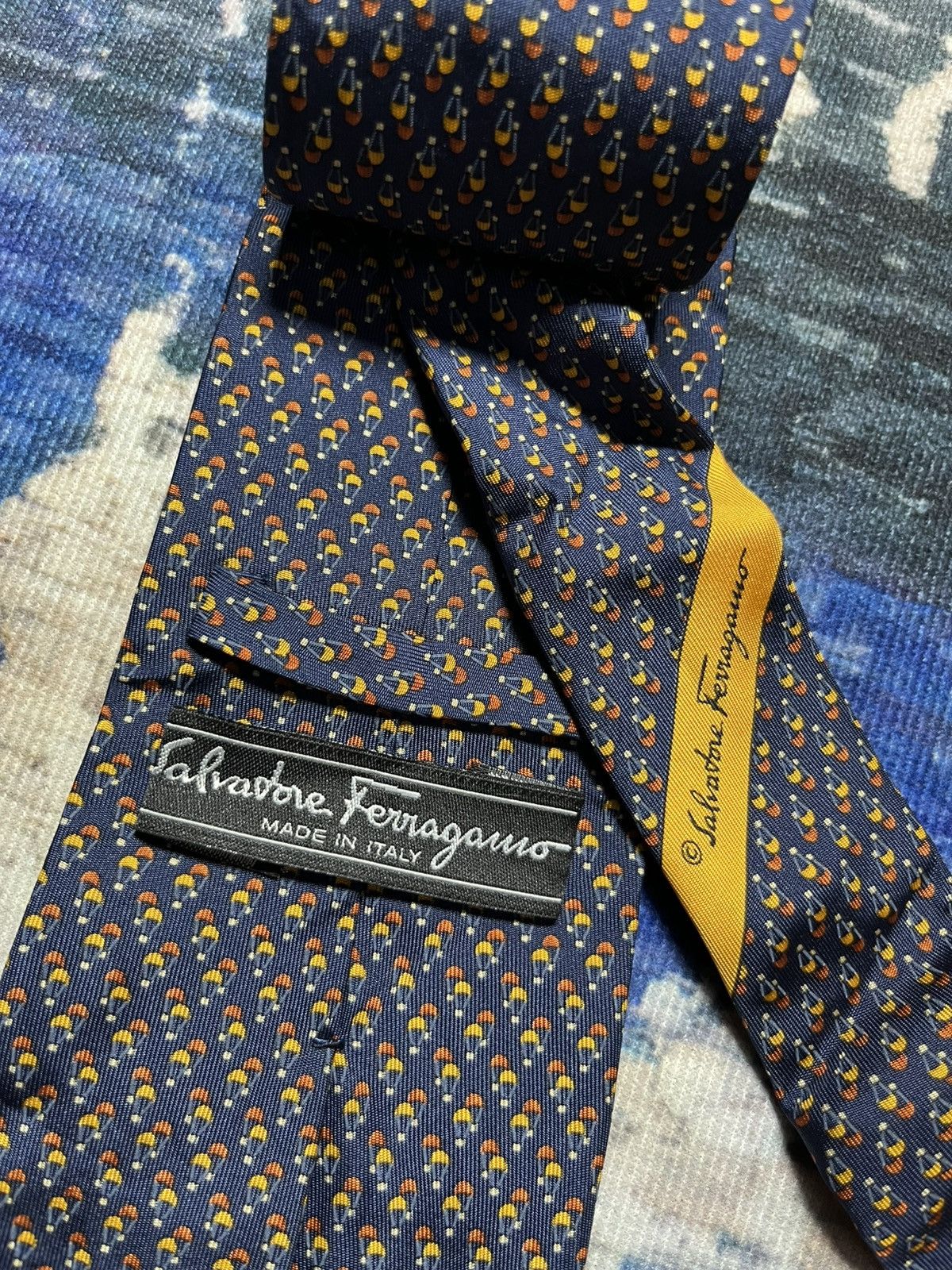 Salvatore Ferragamo 🔥Salvatore Ferragamo Full Print Neck tie Italy Size ONE SIZE - 3 Thumbnail