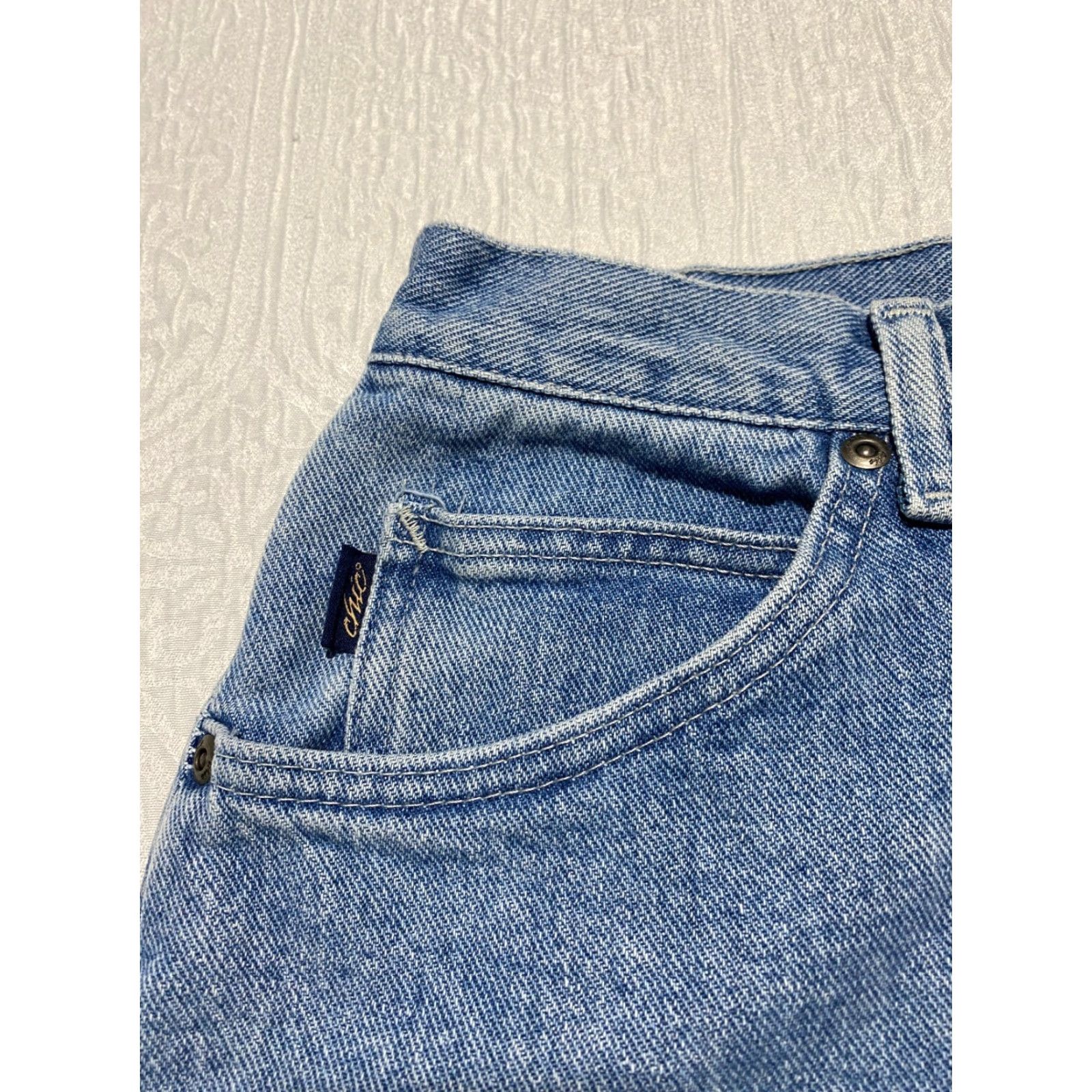 Vintage VINTAGE CHIC Jeans Women 12P Blue High Rise 90s Mom 5-Pocket Denim Cotton 100% Petite (USA) Women’s Jeans Size 29" - 3 Thumbnail