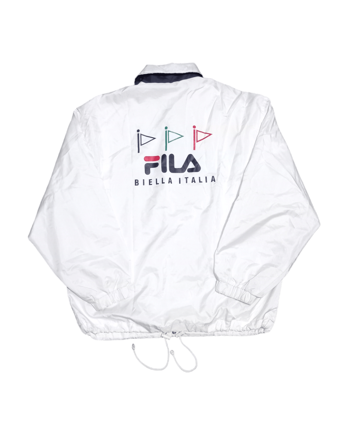 image of Fila Flag Logo Coach Jacket Button Up in White, Men's (Size Large)