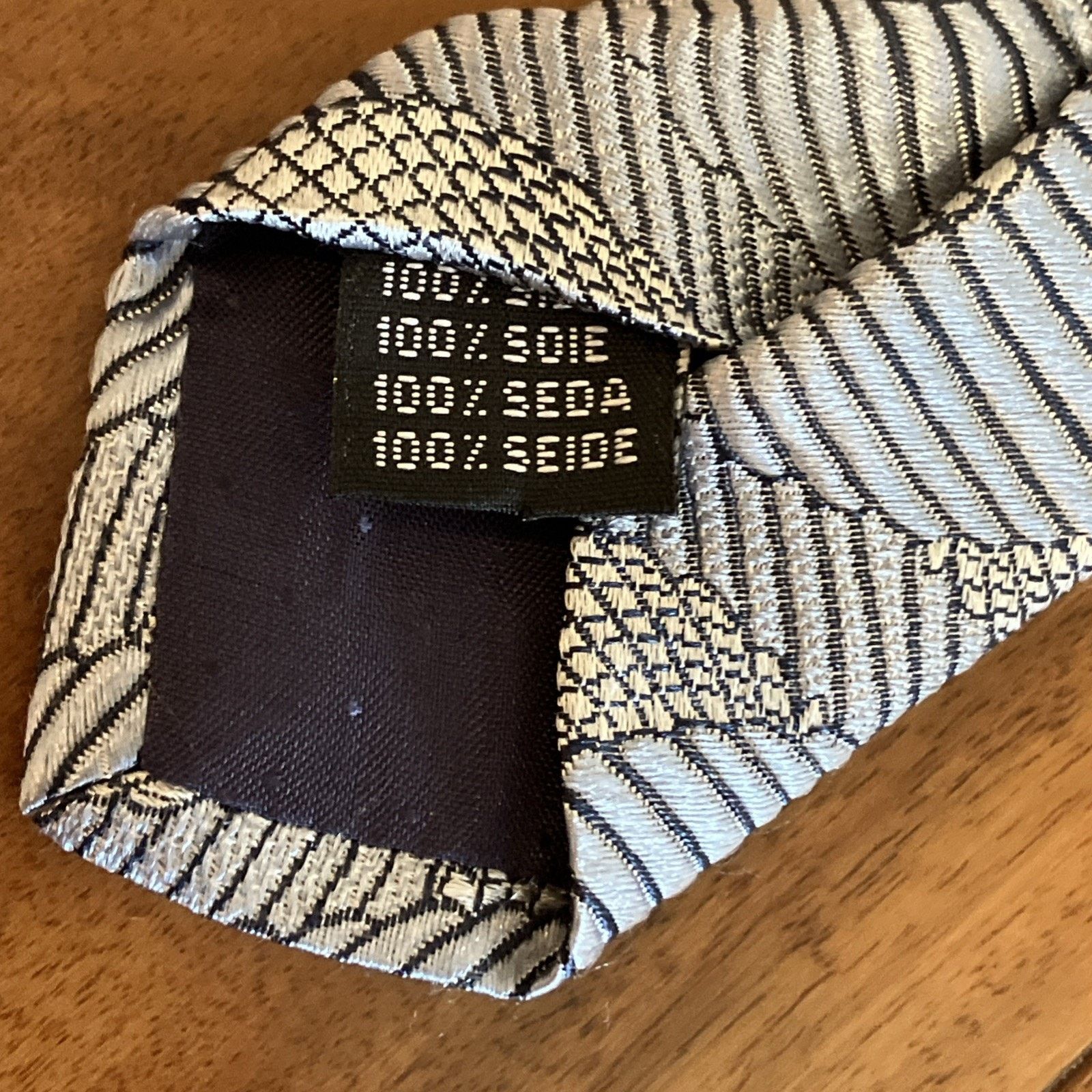 Other BERNINI Silk Tie Silver White Black ABSTRACT Deco Necktie Size ONE SIZE - 7 Thumbnail