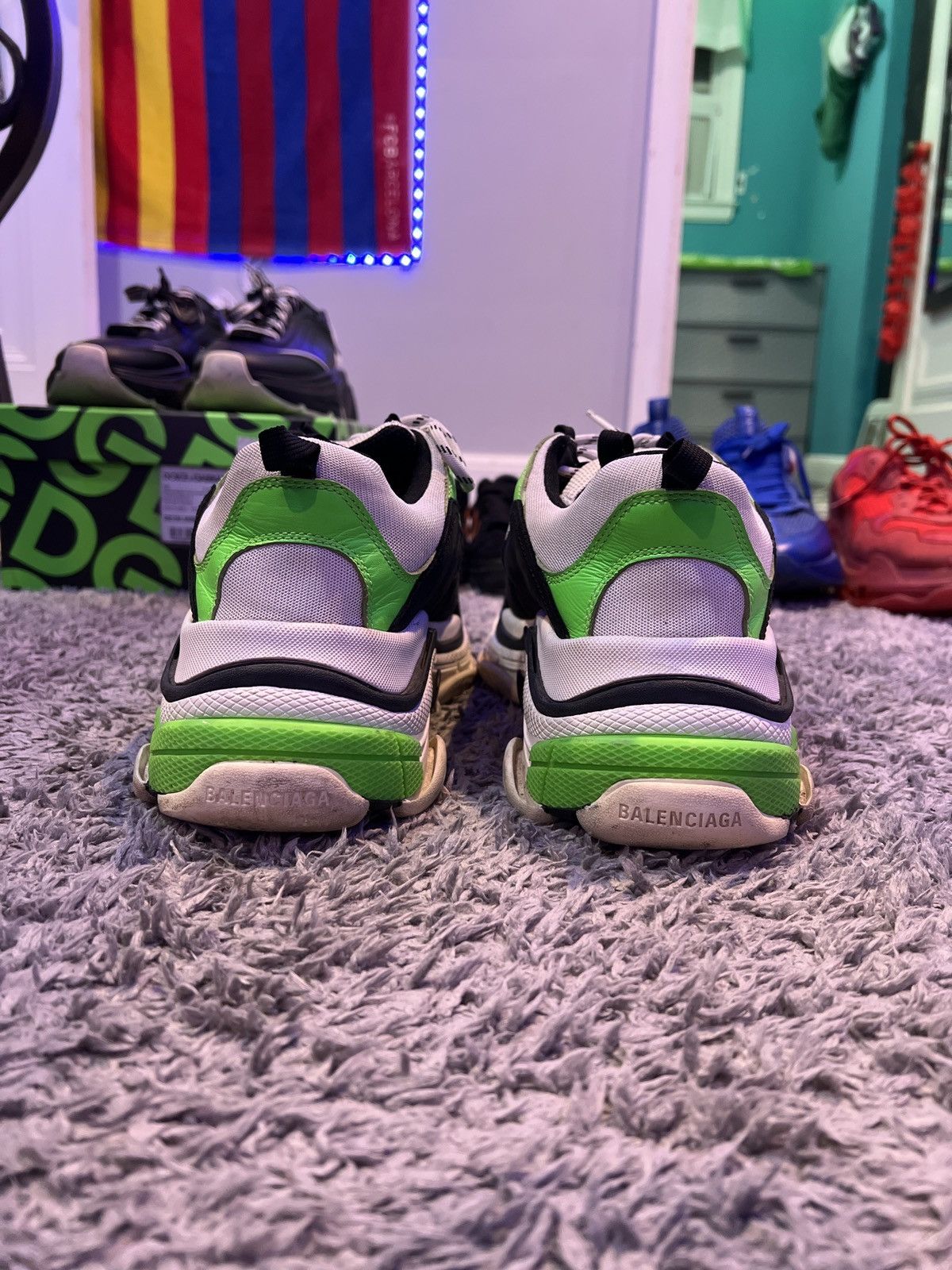 Balenciaga Balenciagas triple s “white green fluo” Size US 13 / EU 46 - 4 Thumbnail