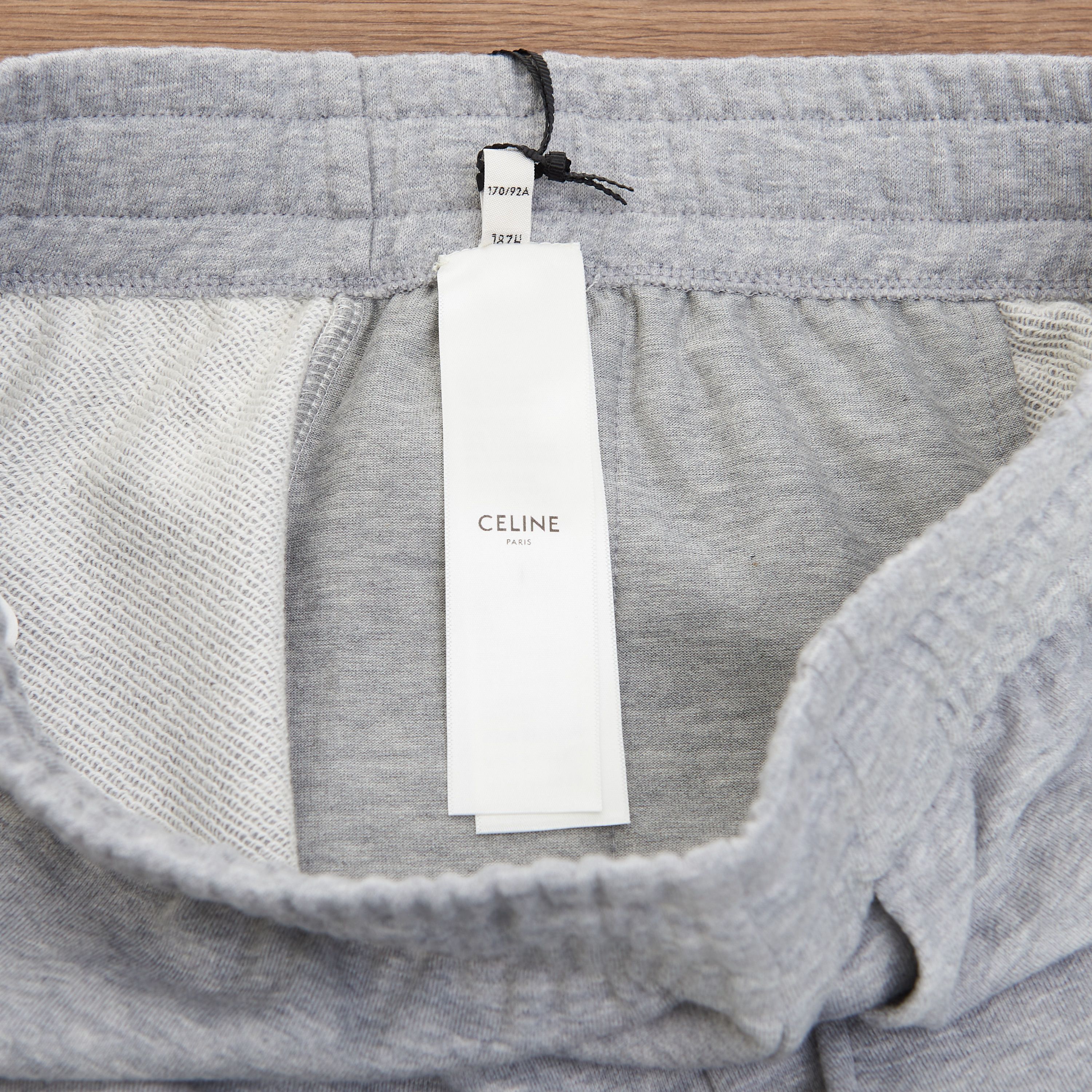 Celine "Triomphe" Track Pants In Grey Cotton & Cashmere Size 36" / US 14 / IT 50 - 7 Thumbnail