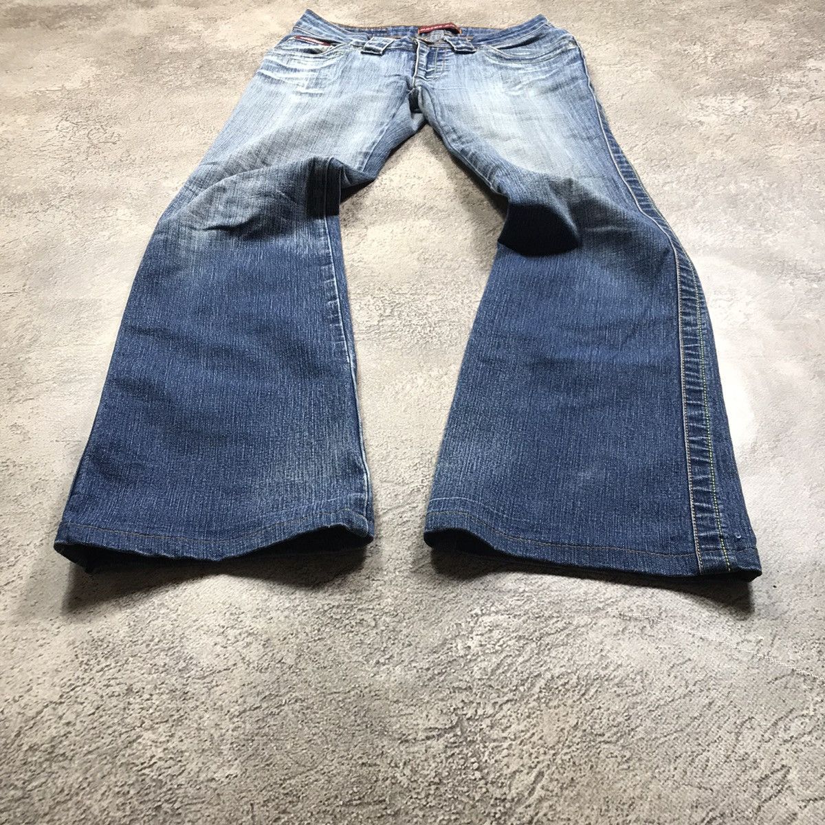 Vintage Vintage 90s Distressed Baggy Jeans Grunge Thrashed Dark Wash Size 28" / US 6 / IT 42 - 1 Thumbnail