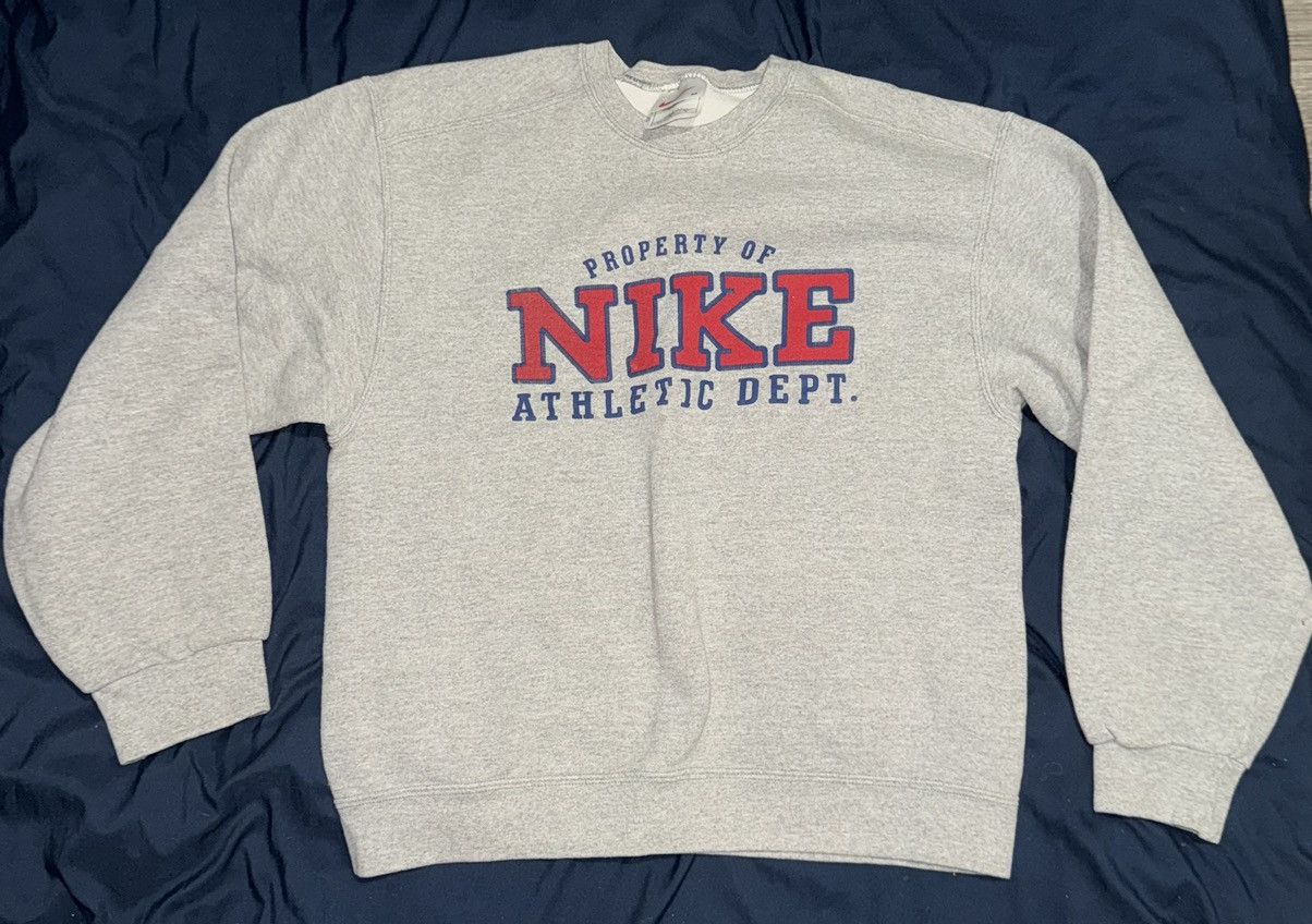 Nike × Vintage Vintage Nike Athletic Dept. Sweatshirt Medium Gray Size US M / EU 48-50 / 2 - 1 Thumbnail