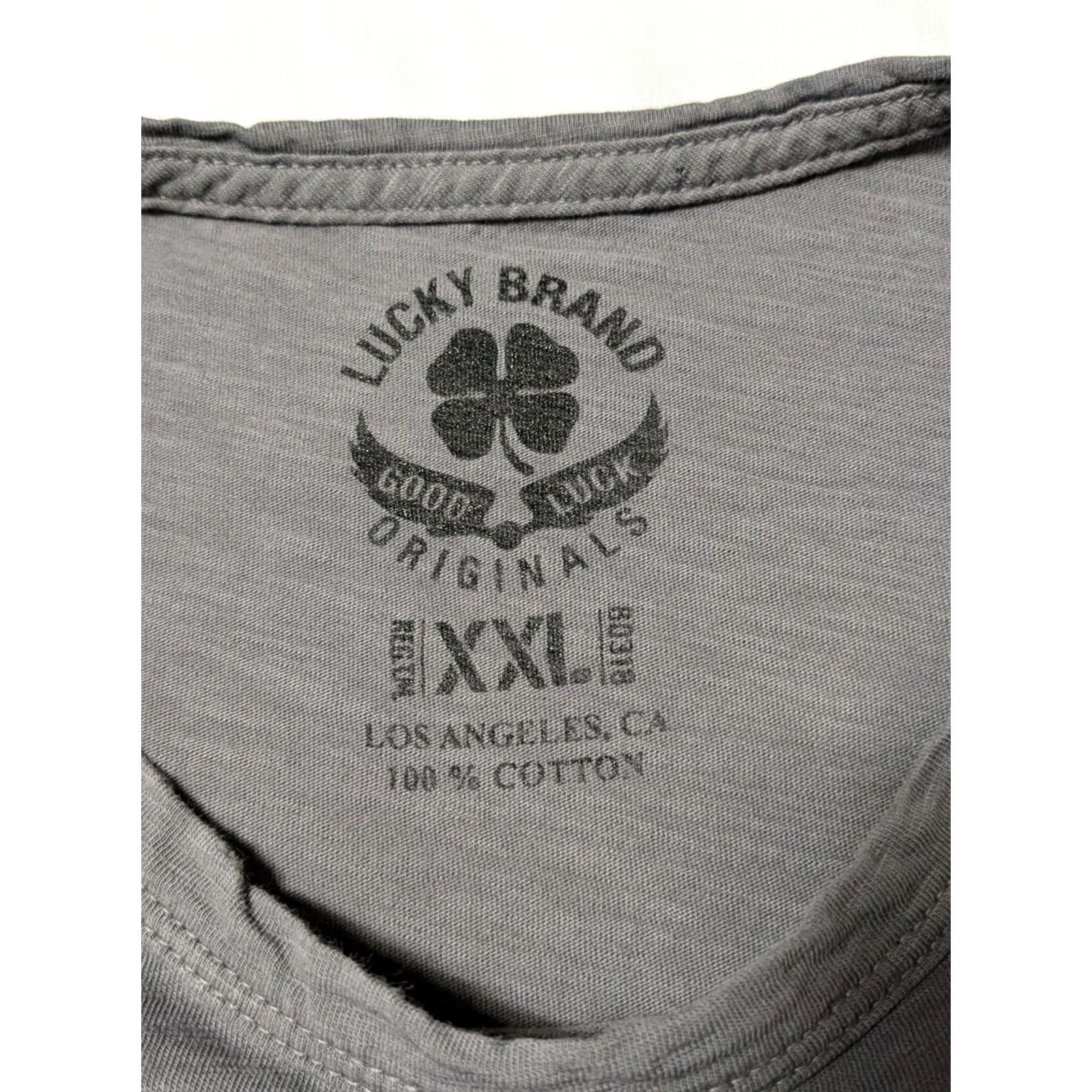 Lucky Brand LUCKY BRAND Men 2XL Gray Cotton Long Sleeve T-Shirt Size US XXL / EU 58 / 5 - 4 Thumbnail