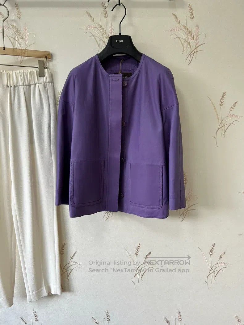 Loro Piana LORO PIANA Lavender purple top-grade lamb leather velvet b Size XS / US 0-2 / IT 36-38 - 2 Thumbnail