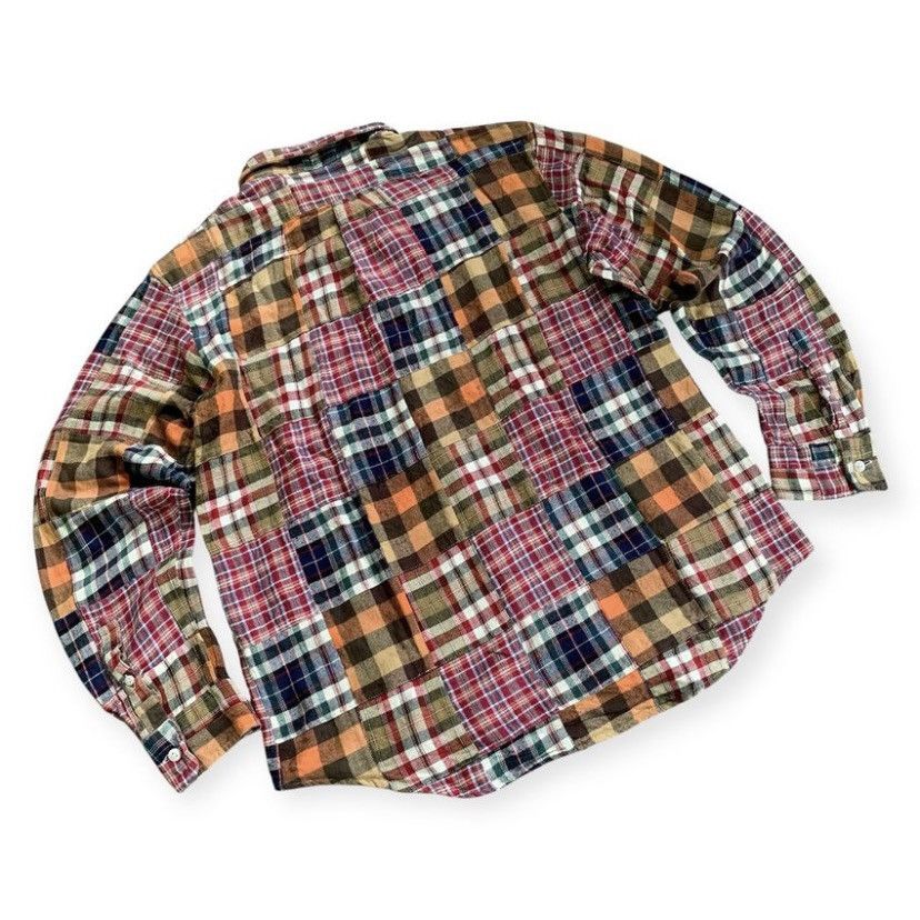 Japanese Brand UNITED ARROWS MULTIPLAID PATCHWORK BUTTON UP FLANNEL Size US M / EU 48-50 / 2 - 7 Thumbnail