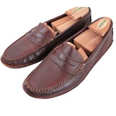 Magnanni Louie Brown Crocodile Skin Penny Loafers