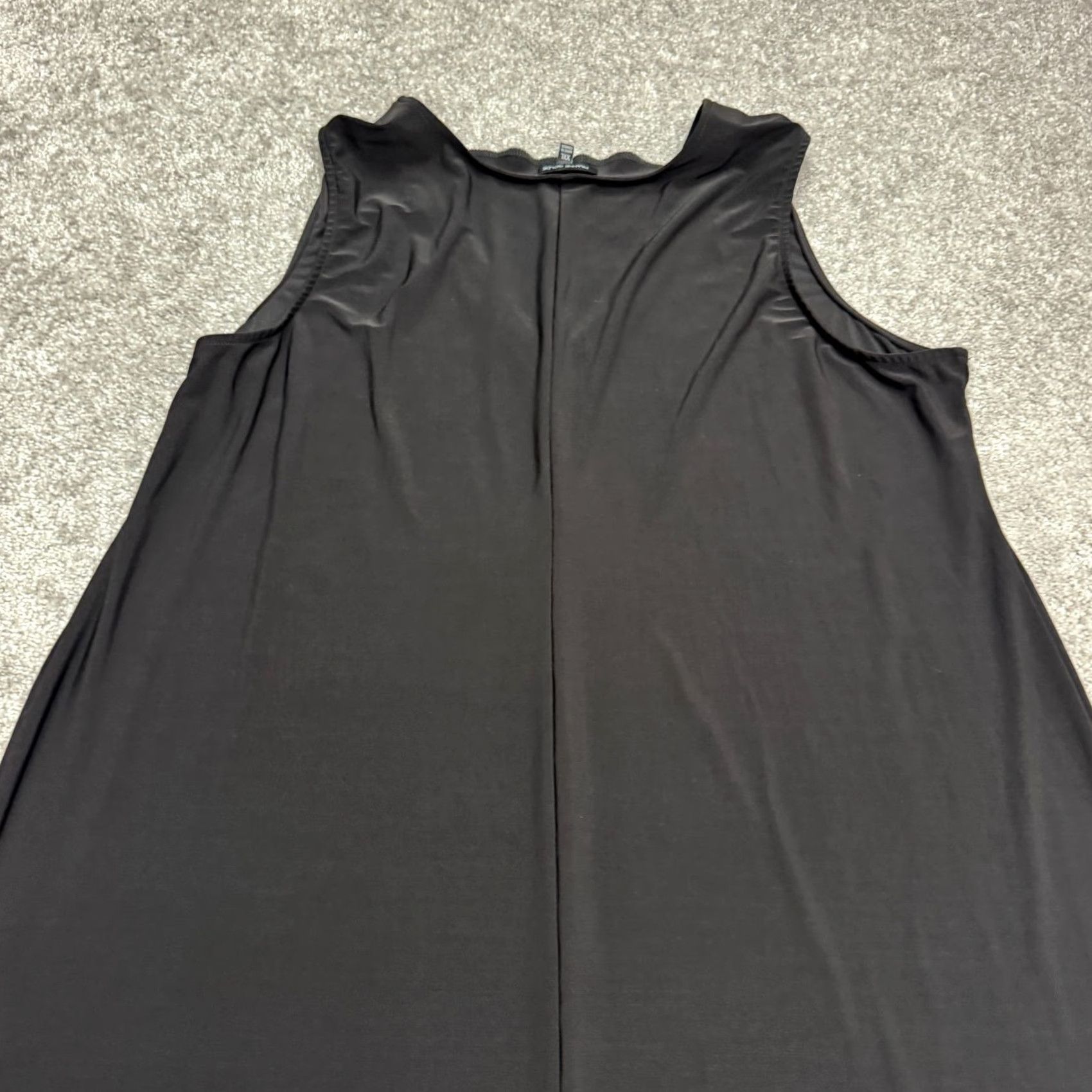Agolde Franne Golde Sleeveless Maxi Shift Dress Womens 2XL Black V-Neck Stretch Classic Size XXL / US 16-18 / IT 52-54 - 3 Thumbnail