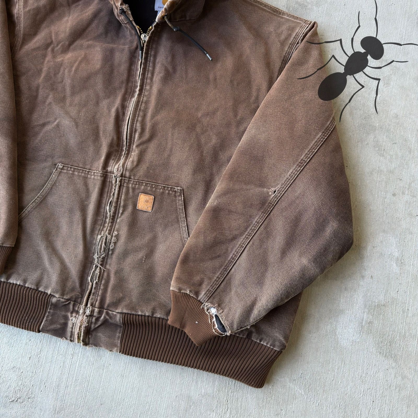 Carhartt × Vintage Carhartt J130 DKB brown hooded work wear jacket Size US XXL / EU 58 / 5 - 4 Thumbnail