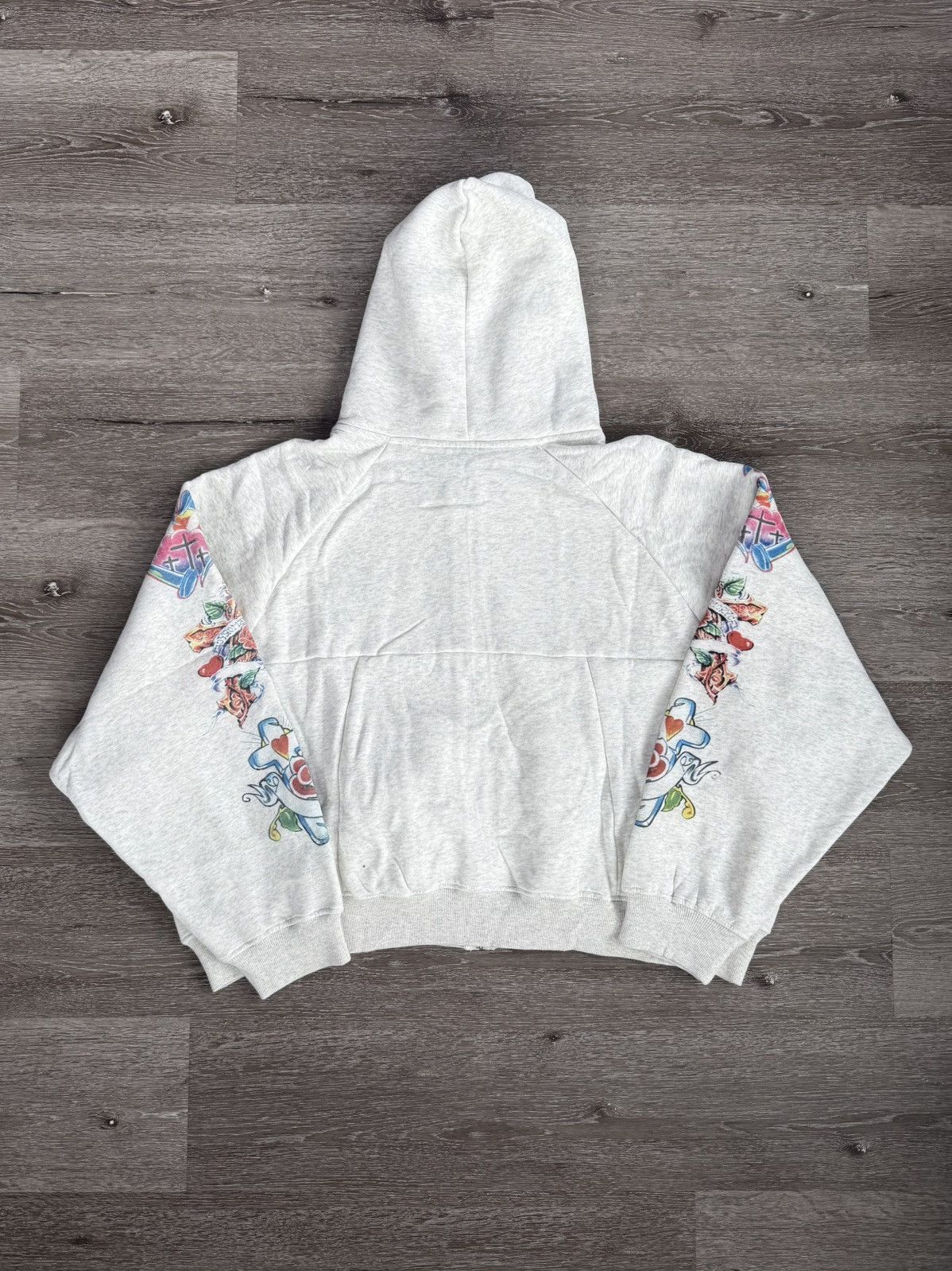 Other We Are Righteous "Risen King" Cropped (Grey) Zip-Up Hoodie Size US XXL / EU 58 / 5 - 2 Thumbnail