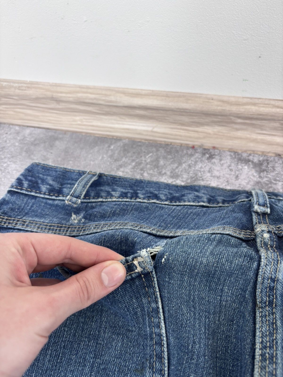 Dickies Dickies Men’s Denim Jeans Blue Distressed USA Workwear Size US 36 / EU 52 - 11 Thumbnail