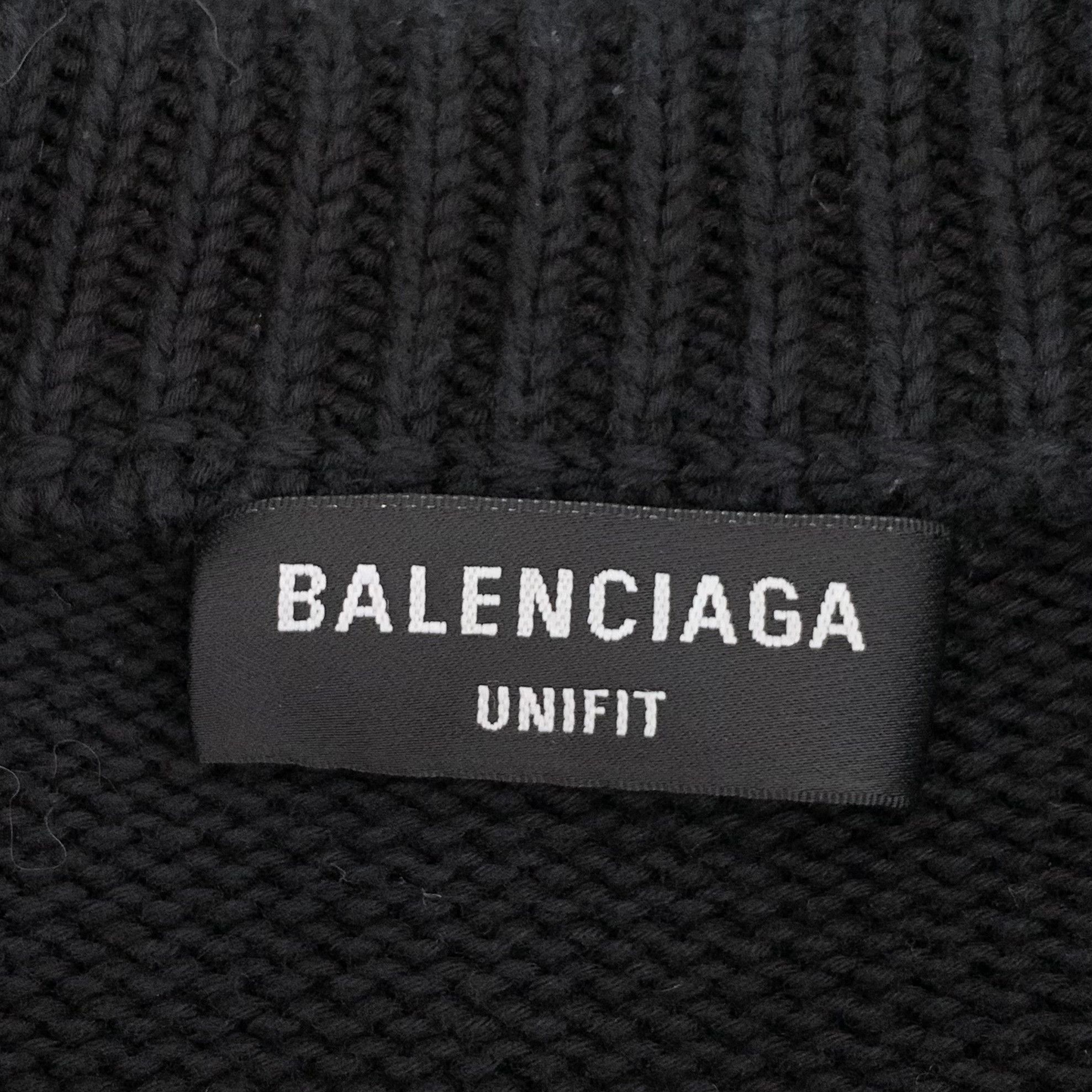 Balenciaga Balenciaga Black Embroidered Crewneck Sweatshirt (Size L) Size US L / EU 52-54 / 3 - 2 Thumbnail