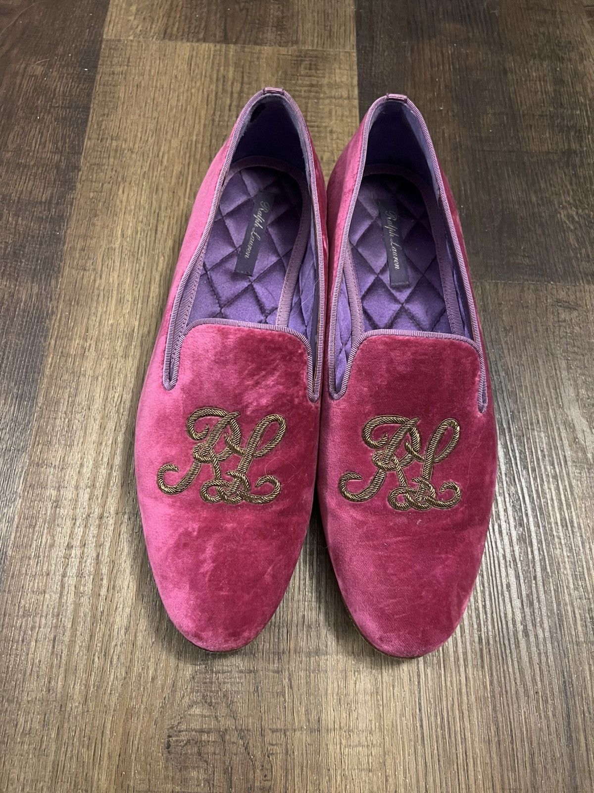 Ralph Lauren Purple Label Ralph Lauren Purple Label Alonzo Embroidered Velvet Loafers Size US 8 / IT 38 - 3 Thumbnail