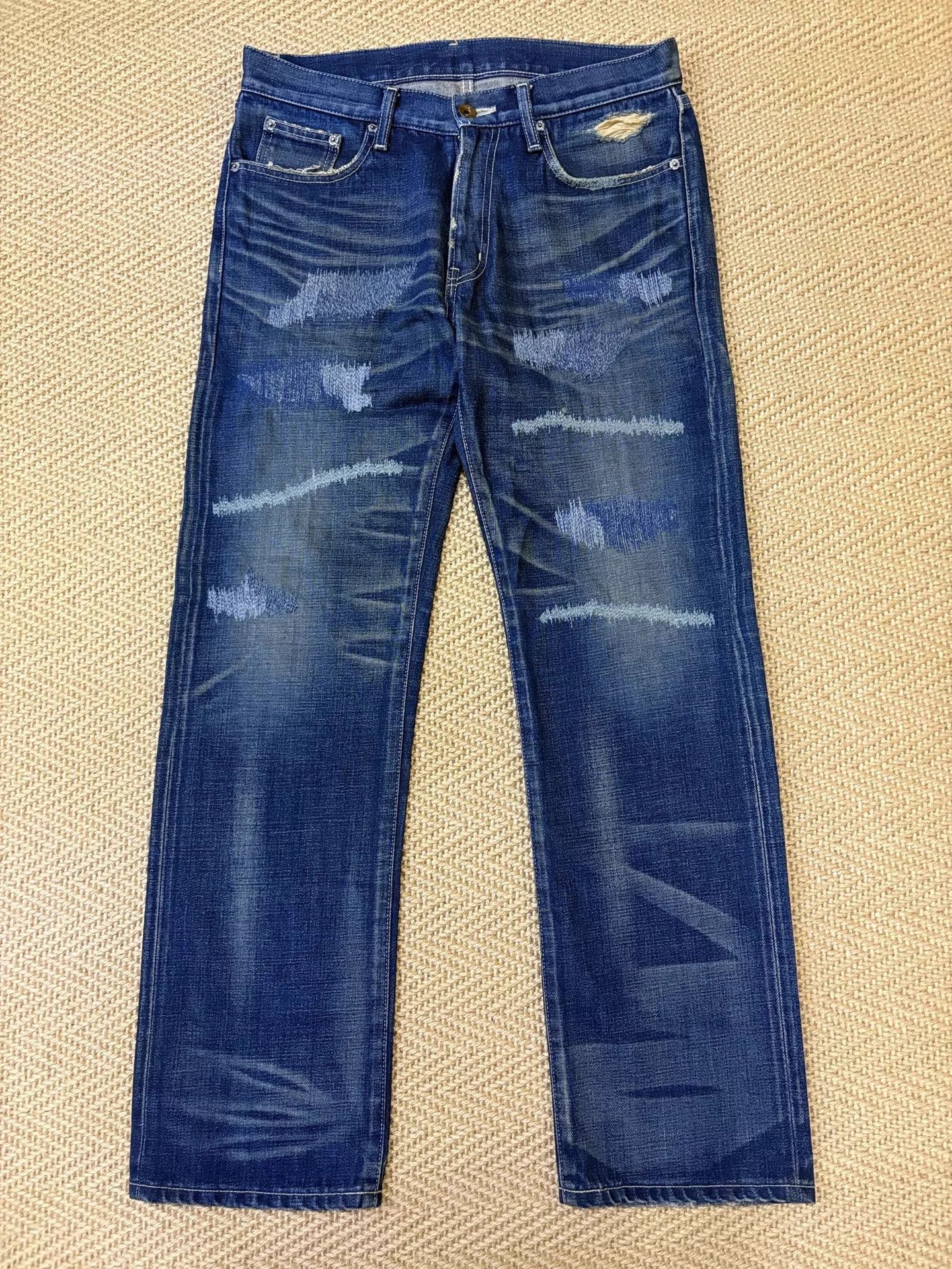 Neighborhood Natural Wash Cut Distressed NBHD 07 SCAB Jeans MID S Size US 30 / EU 46 - 1 Thumbnail