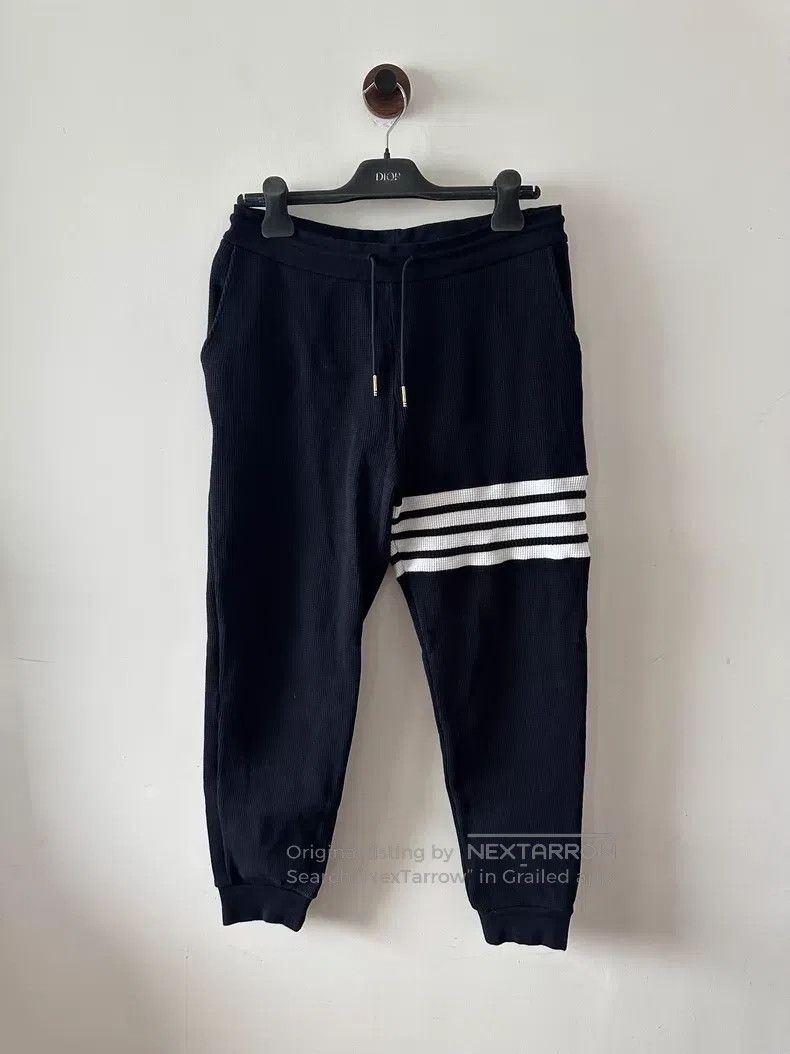 Thom Browne Thom Browne size 3 Navy Blue Waffle Sweatpants Size US 30 / EU 46 - 1 Thumbnail