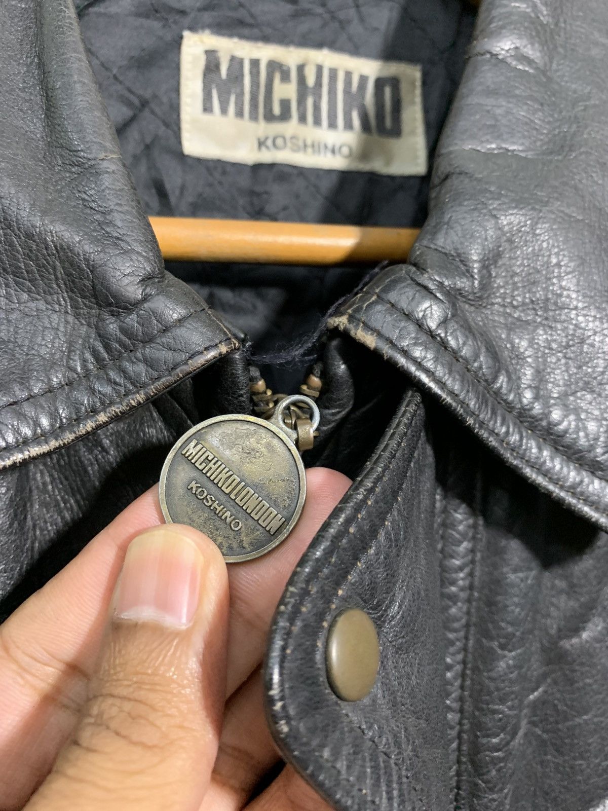 Michiko Koshino London 🔥VTG MICHIKO LONDON KOSHINO FORMULA 1 LEATHER JACKET Size US L / EU 52-54 / 3 - 9 Thumbnail