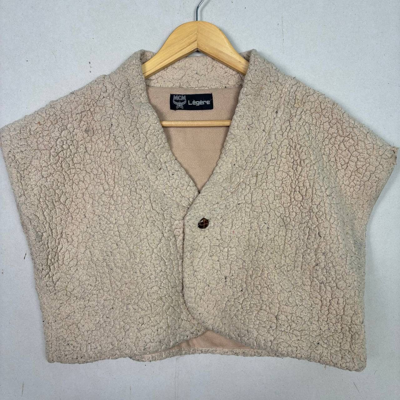 MCM MCM Legere Wool Blend Crop Cape Poncho Single Button Jacket Size US M / EU 48-50 / 2 - 3 Thumbnail
