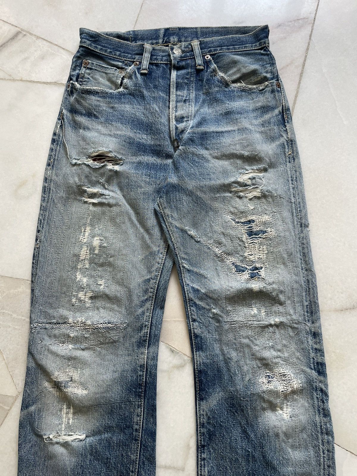 Vintage Vintage Sewing Chop Japanese Brand Selvedge Boro Jeans Size US 28 / EU 44 - 4 Thumbnail