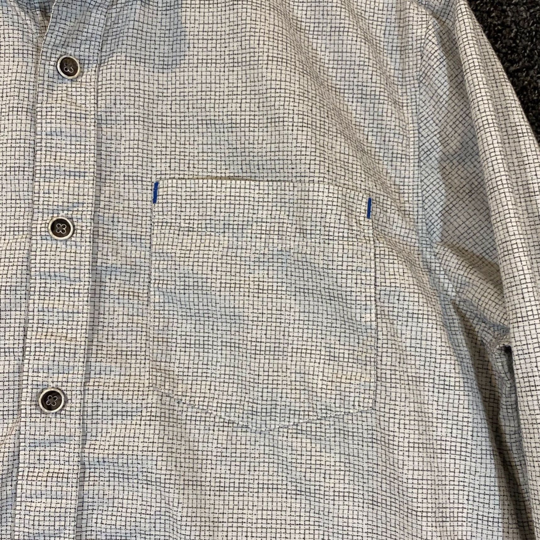 Vintage 32 Bar Blues Shirt Mens Medium White Gray Plaid Button Down Dress Top L/S Size US M / EU 48-50 / 2 - 4 Thumbnail