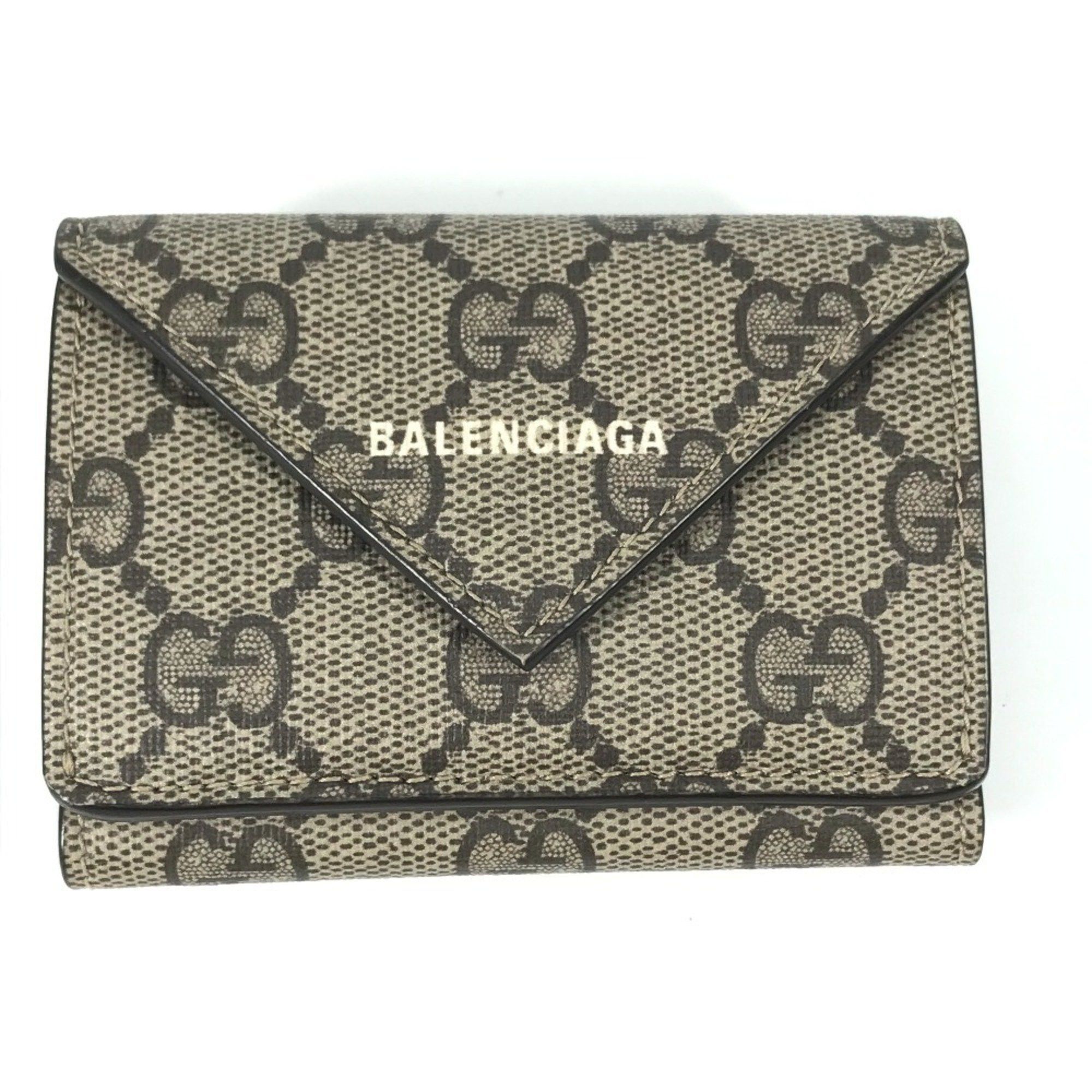 Gucci GUCCI 681704 BALENCIAGA Paper Mini The Hacker Project Tri-fold Wallet in GG Supreme Canvas, Unisex, Beige Size ONE SIZE - 1 Thumbnail
