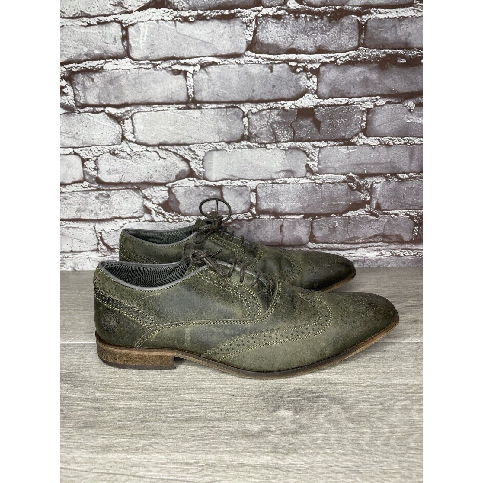 Steve Madden Steve Madden Iggy Green Leather Handcrafted Wingtip Oxfords Size US 10 / EU 43 - 12 Thumbnail