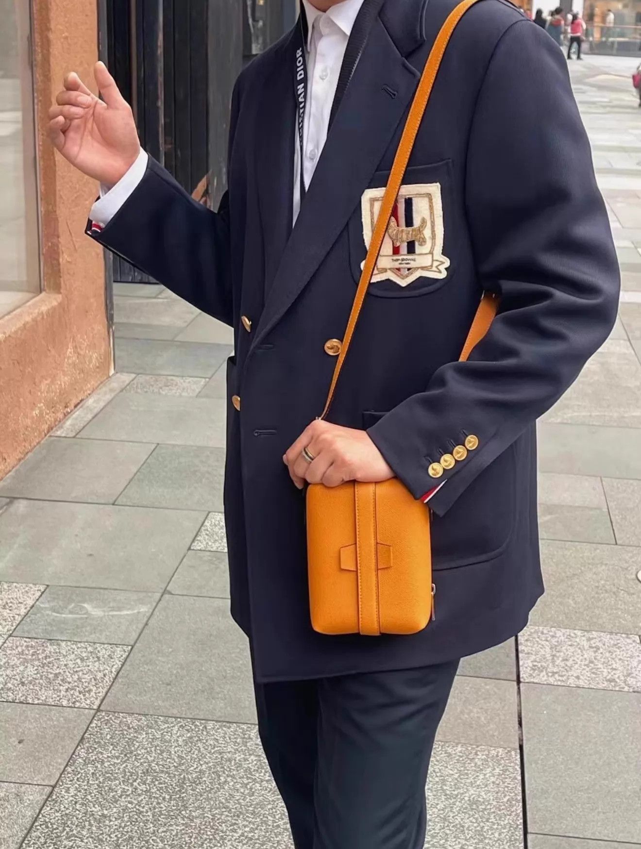 Thom Browne Thom Browne Men's Navy Gold-Button Wool Overcoat Size 2 Rare Size US M / EU 48-50 / 2 - 9 Thumbnail